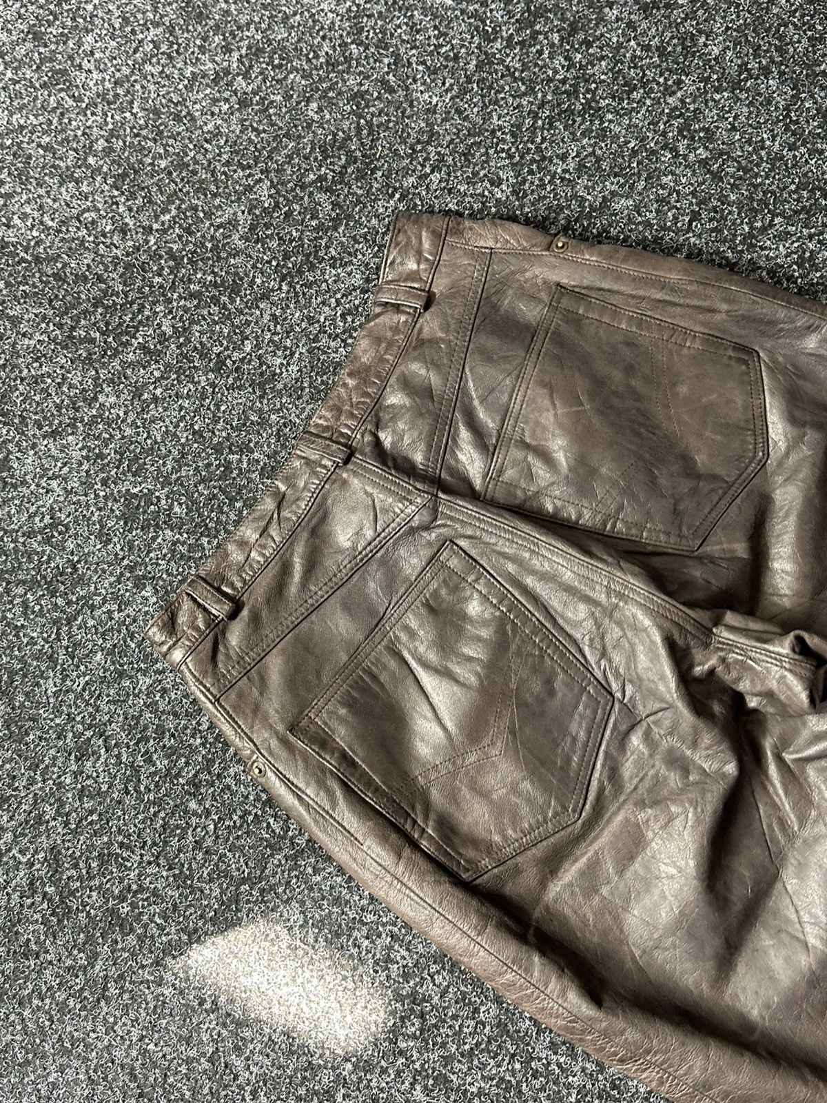 Cowboy Equipment 🚨GRAIL BOOTCUT BROWN Cowboy Biker Leather Pants Size US 27 - 11 Thumbnail