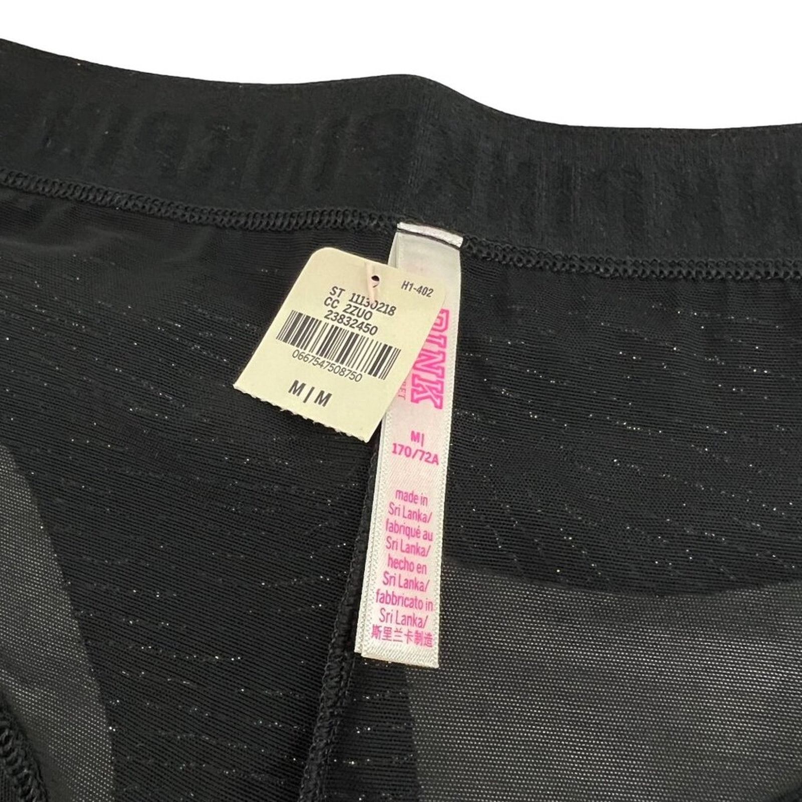 Victoria's Secret Victoria's Secret PINK Black Silver Sheer Bottom Logo Medium Size ONE SIZE - 4 Thumbnail