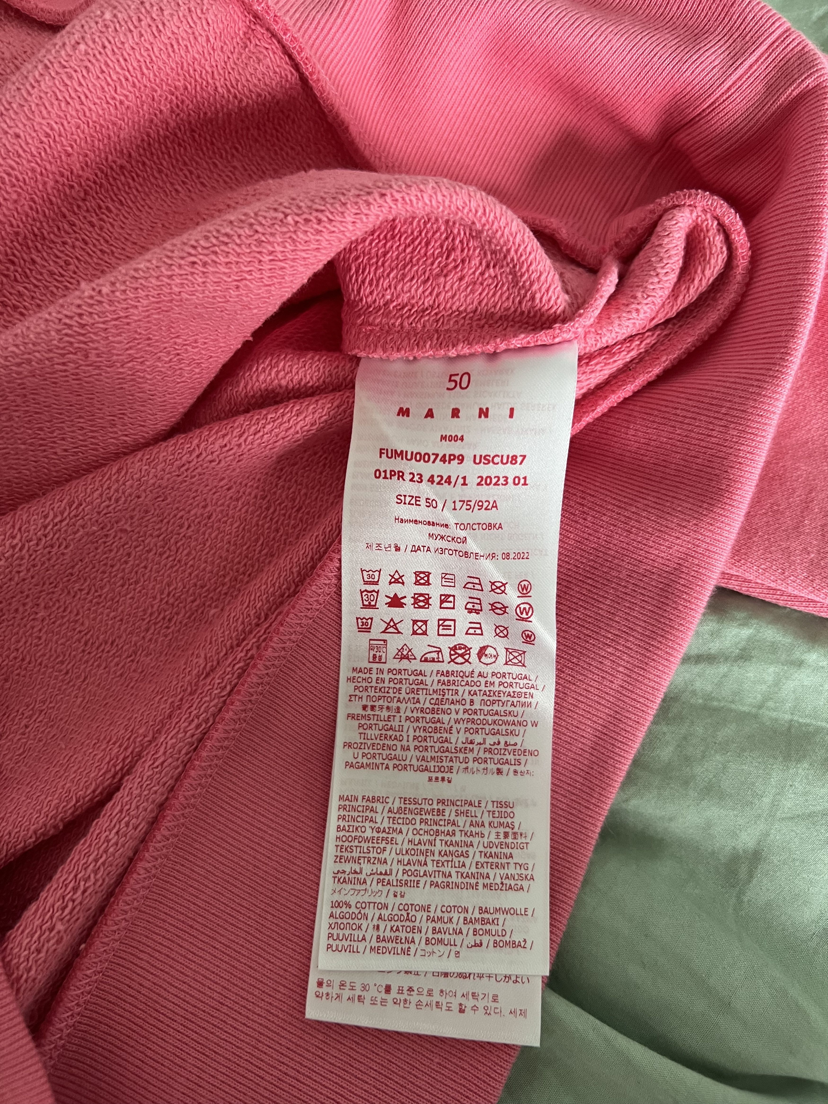 Marni Marni Logo Cotton Sweatshirt in Pink Candy Size US M / EU 48-50 / 2 - 6 Thumbnail