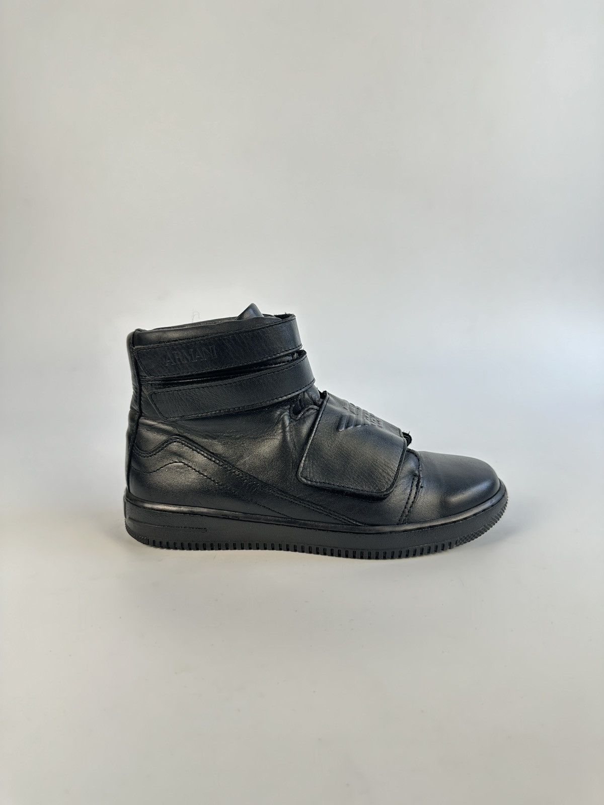 Armani ARMANI JUNIOR Black Leather High Top Ankle Boots Sneakers 37 Size US 7 / IT 37 - 9 Thumbnail