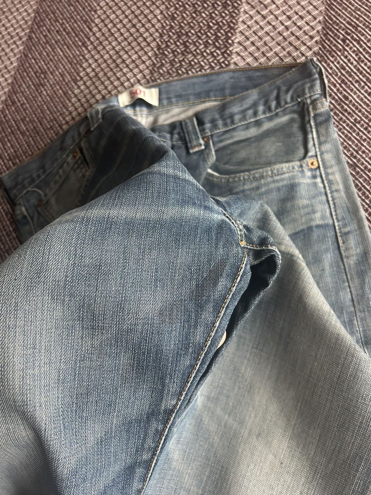 Levi's Vintage Levis 501 Washed Straight Leg Button Fly Jeans 33x32 Size US 33 - 14 Thumbnail