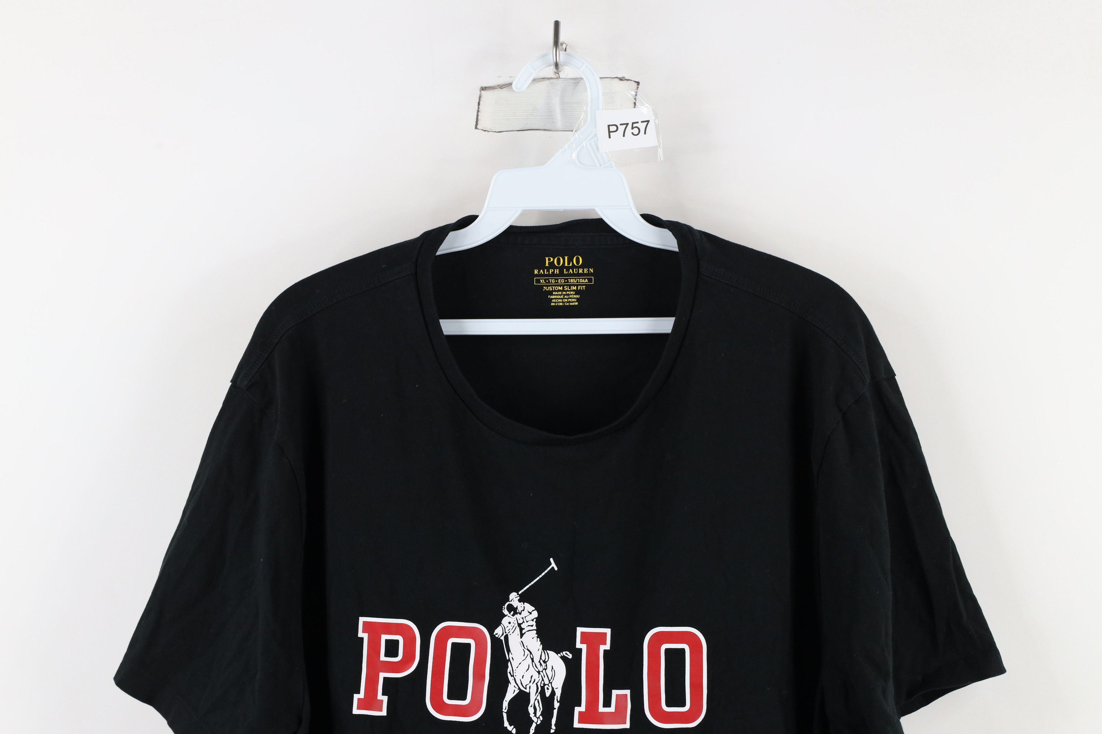 Ralph Lauren × Vintage Retro Ralph Lauren Fit Spell Out Big Pony Logo T-Shirt Black Size US XL / EU 56 / 4 - 2 Thumbnail