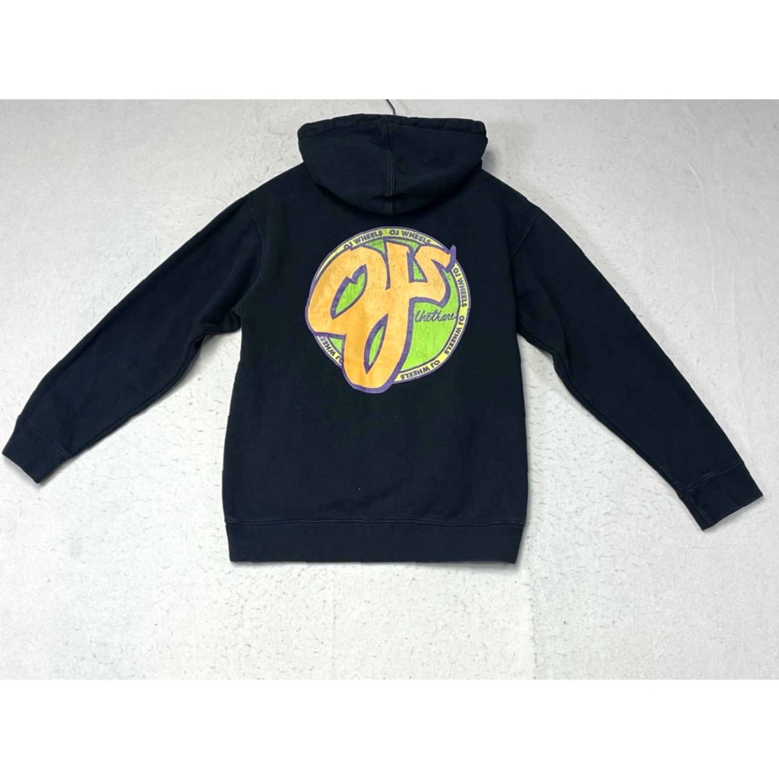Vintage NHS Hoodie Skateboard Pullover Hooded Men Size S Black Knit Cotton Polyester Distressed Vtg OJ Wheels Faded Not Vintage Size US S / EU 44-46 / 1 - 2 Thumbnail