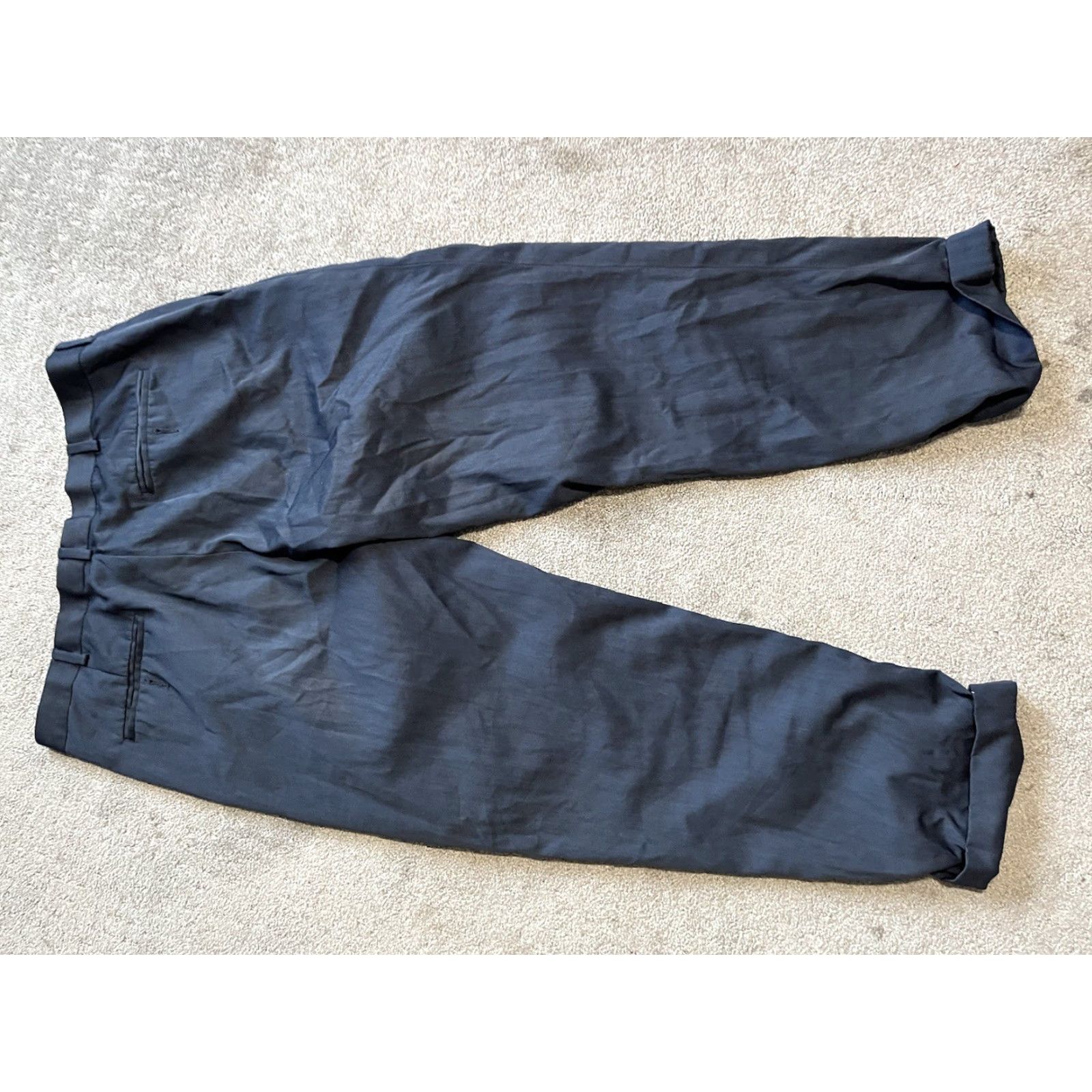 Perry Ellis Perry Ellis Portfolio Men’s Pants Slacks Navy Blue 34x28 Pleated Classic Fit Size US 34 / EU 50 - 3 Thumbnail