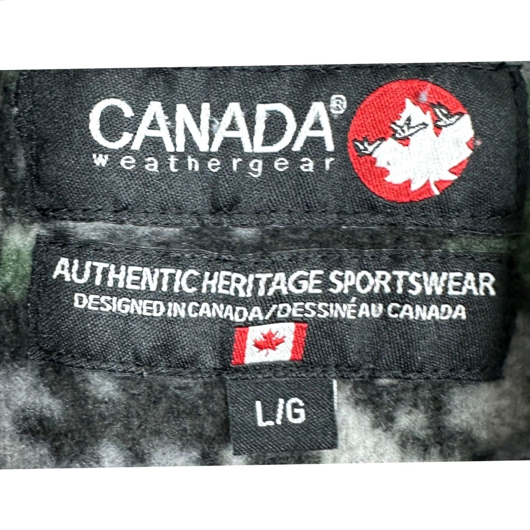 Vintage Canada Weathergear Jacket Fleece Mens Large Green Gray Digital Camo Quarter Zip Size US L / EU 52-54 / 3 - 4 Thumbnail