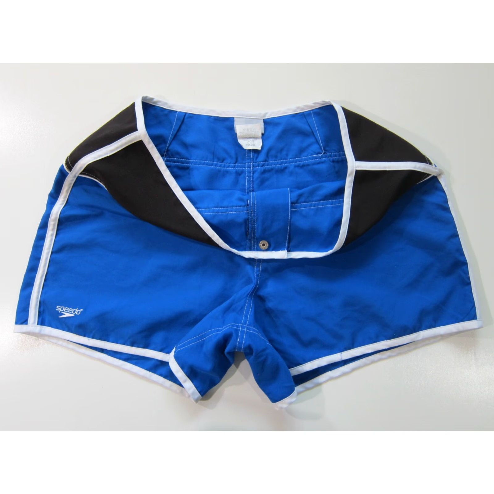 Speedo Vintage Speedo Board Shorts Women 12 Blue Black Swim Beach Surf Casual 34" waist 11.5" rise 45" hip 4" inseam Womens Size 34" / US 12 / IT 48 - 6 Thumbnail