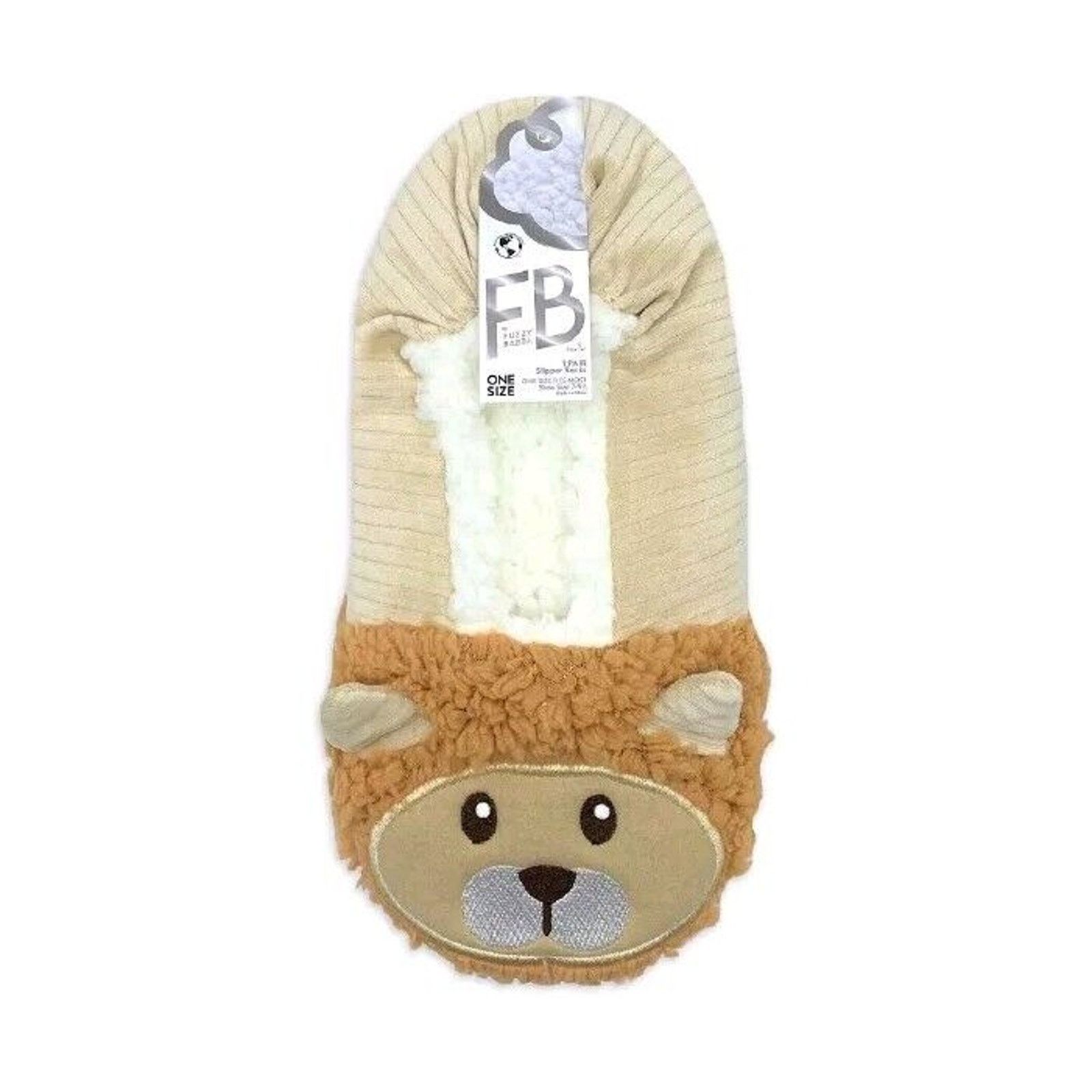 & Other Stories Fuzzy Babba Beige Lion Slipper Socks Women's Shoe Size 7-9.5 Size US 7 / IT 37 - 2 Thumbnail