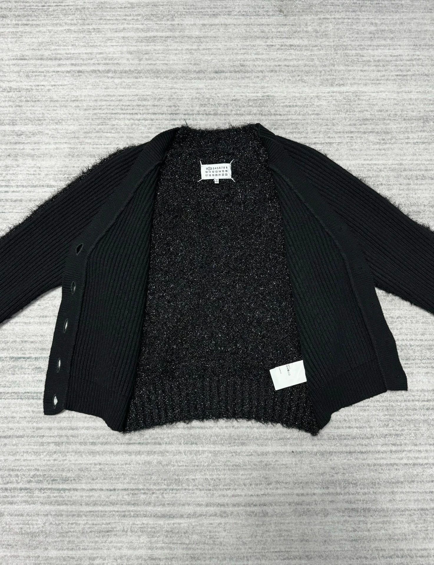 Maison Margiela Maison Margiela Black Wool & Silver Lurex Sequin Cardigan Size S / US 4 / IT 40 - 3 Thumbnail