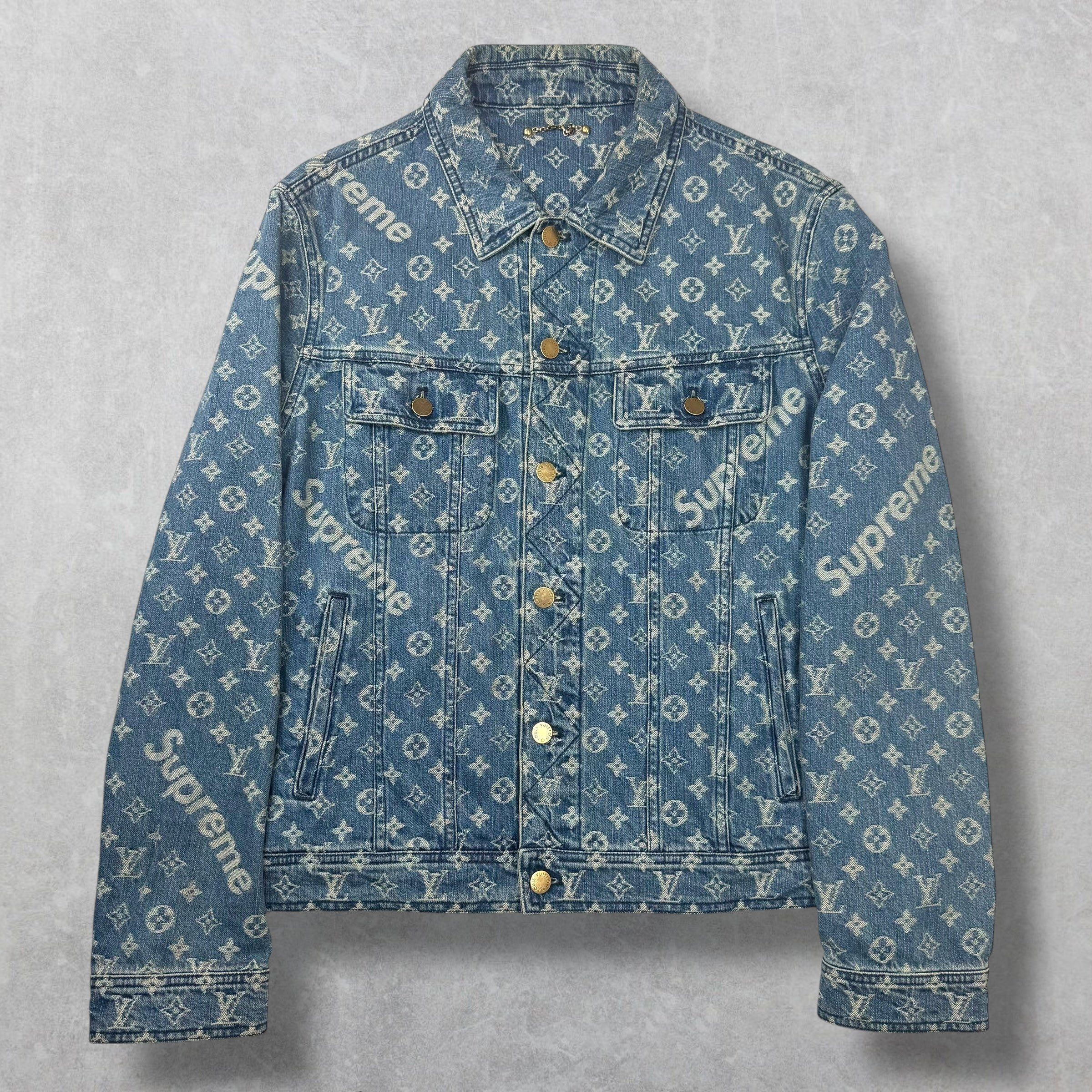 Louis Vuitton Louis Vuitton x Supreme Monogram Denim Jacket 52 (L) Size US L / EU 52-54 / 3 - 1 Thumbnail