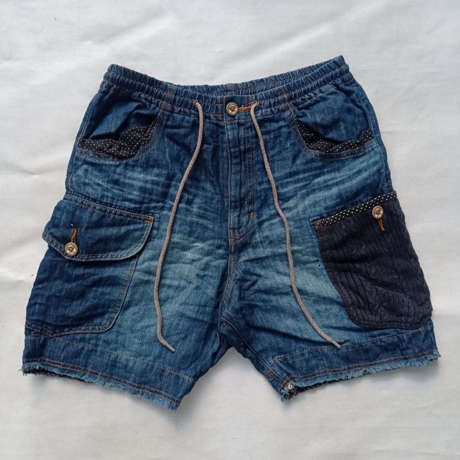 Frapbois × Issey Miyake denim patchwork frapbois short pant casual issey miyake Size US 30 / EU 46 - 1 Thumbnail