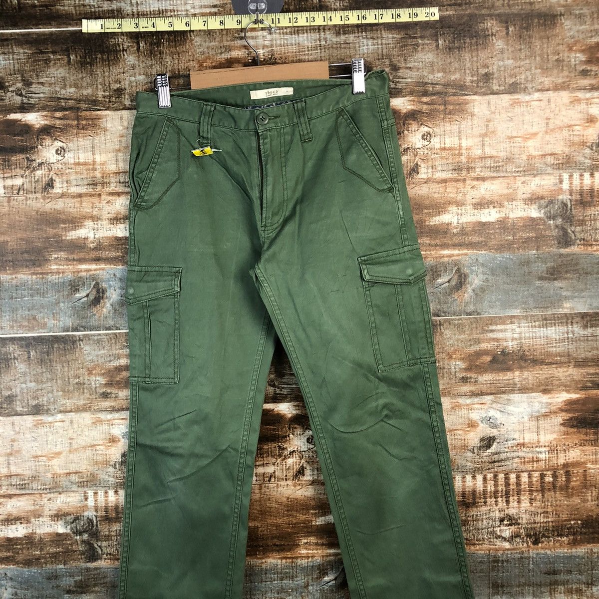 Japanese Brand DL Shuca Green Cargo Multipocket Pants #C648 Size US 27 - 2 Thumbnail