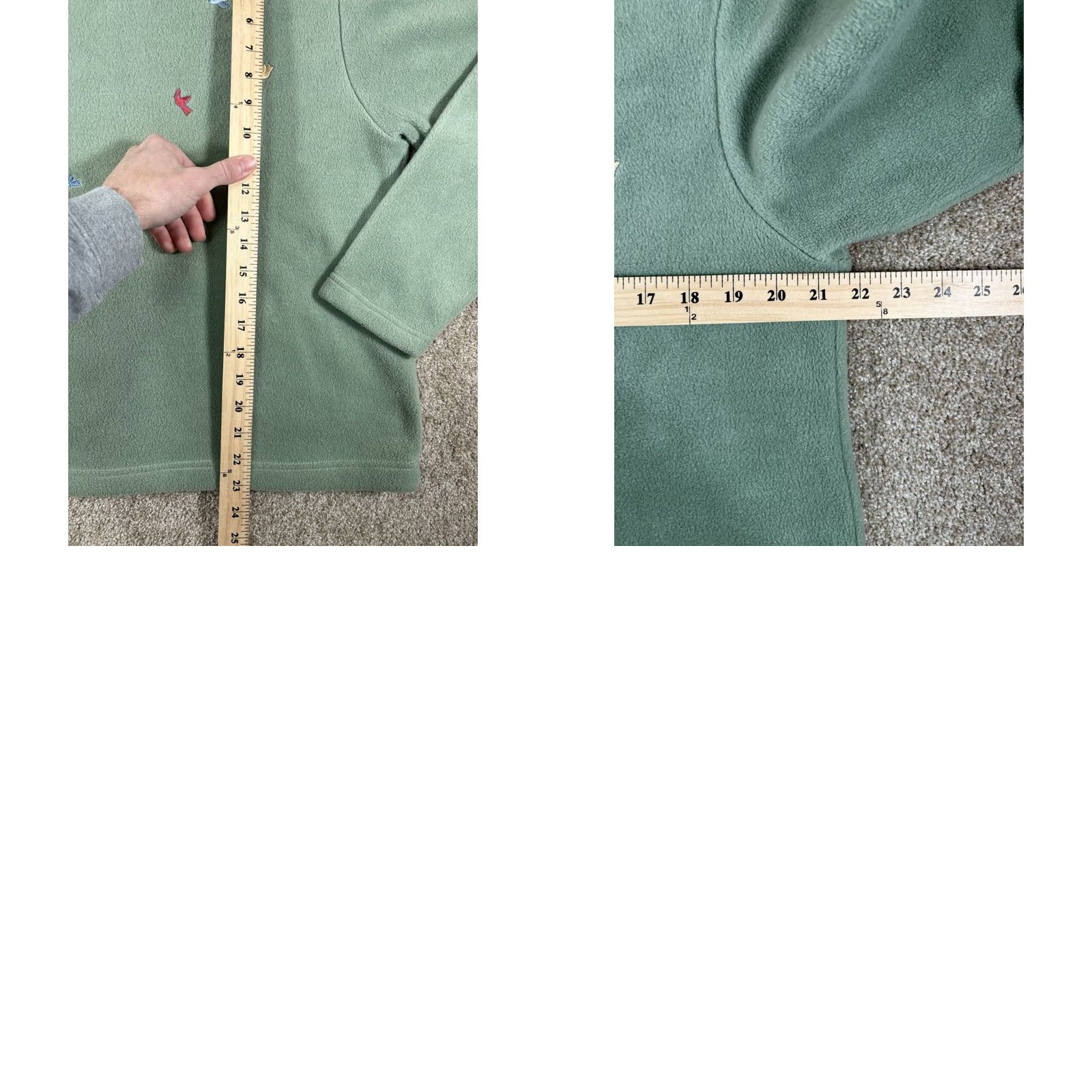 Vintage VINTAGE Christopher & Banks Fleece Cardigan Sweater Women’s Medium Green Full Zip 90s Christmas Holiday Outdoor Womens Size M / US 6-8 / IT 42-44 - 8 Thumbnail
