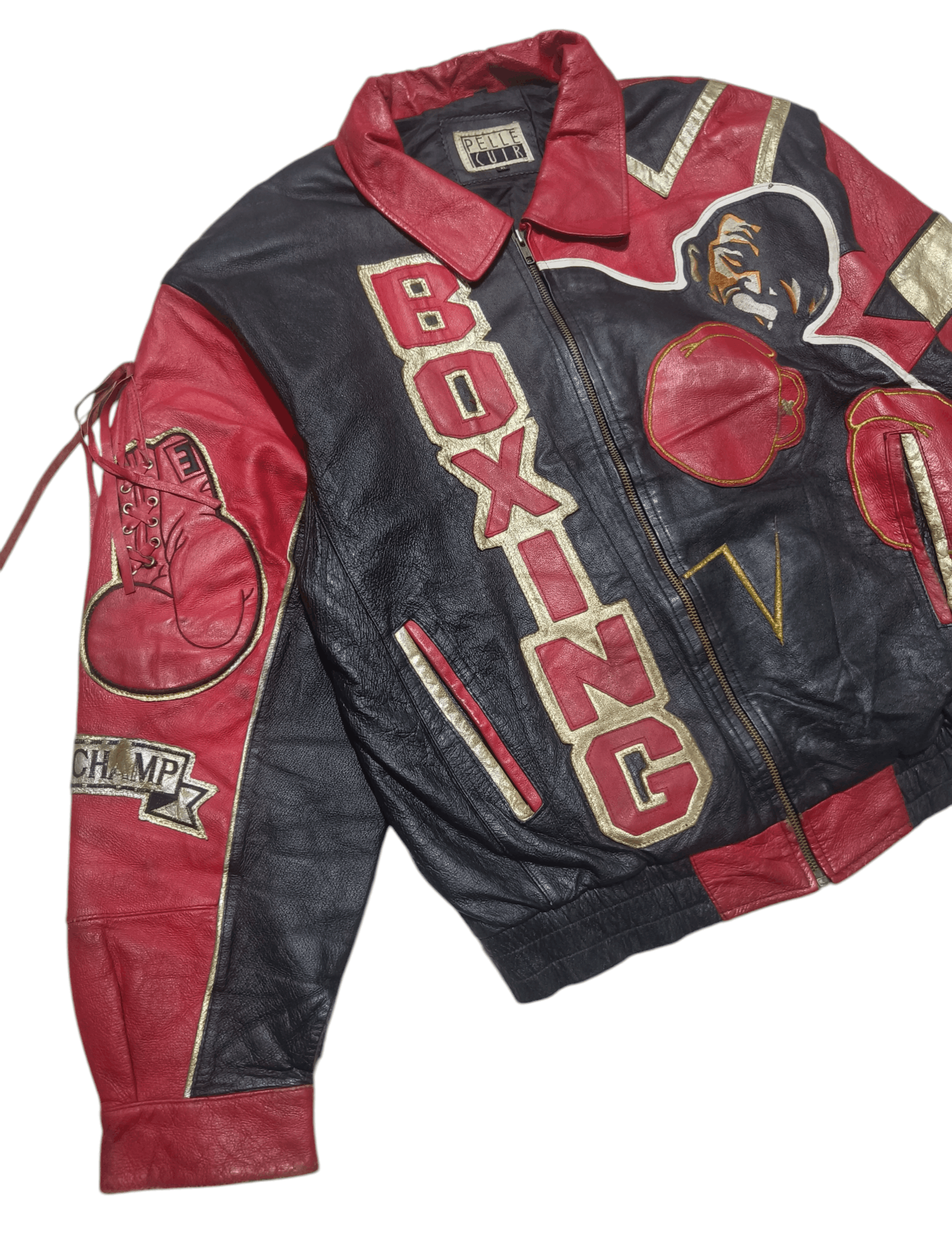 Vintage Vintage BOXING KNOCKOUT World Champ Genuine Leather Jacket Size US XL / EU 56 / 4 - 6 Thumbnail