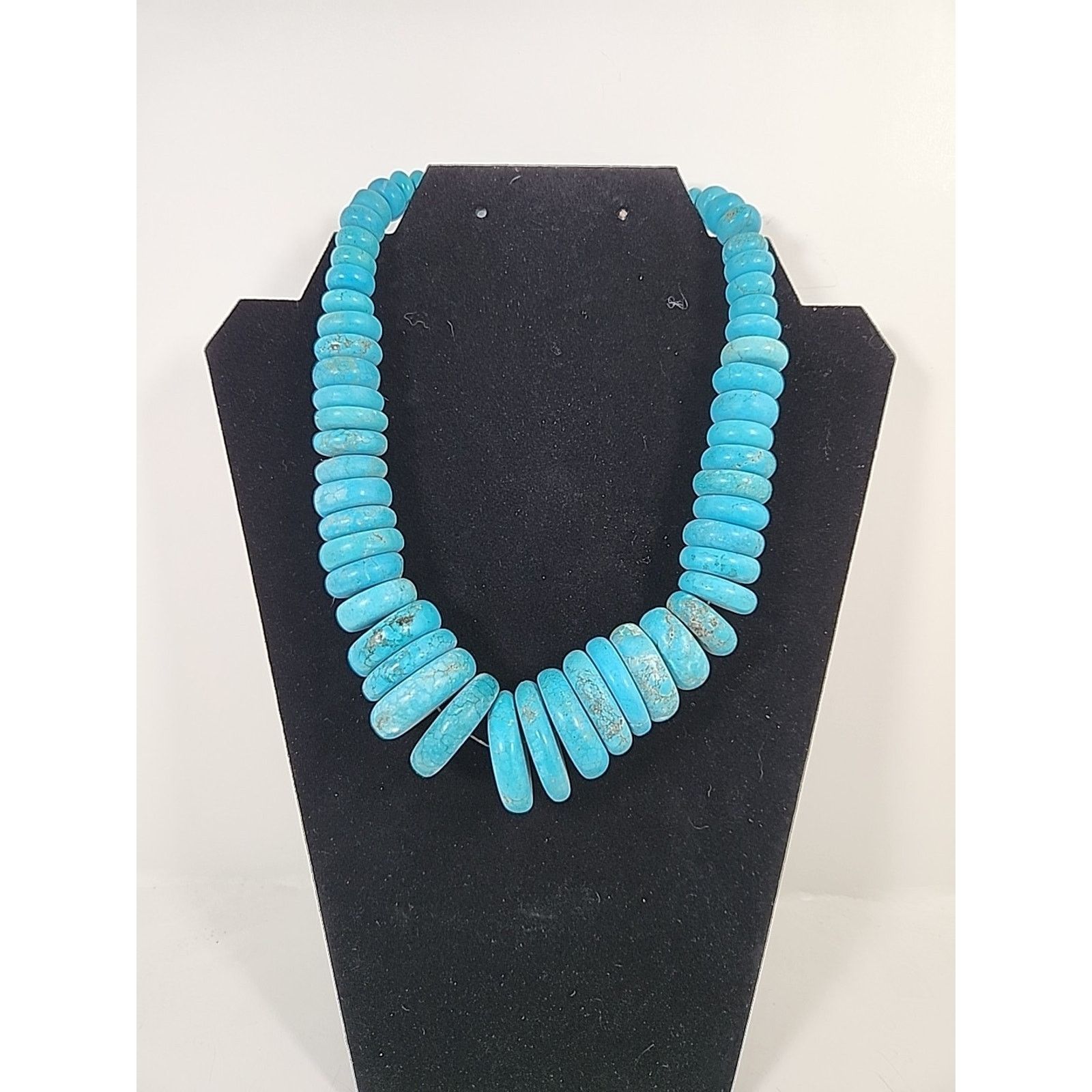 Handmade Southwestern Navajo Graduated Turquoise Necklace 18" Size ONE SIZE - 1 Thumbnail