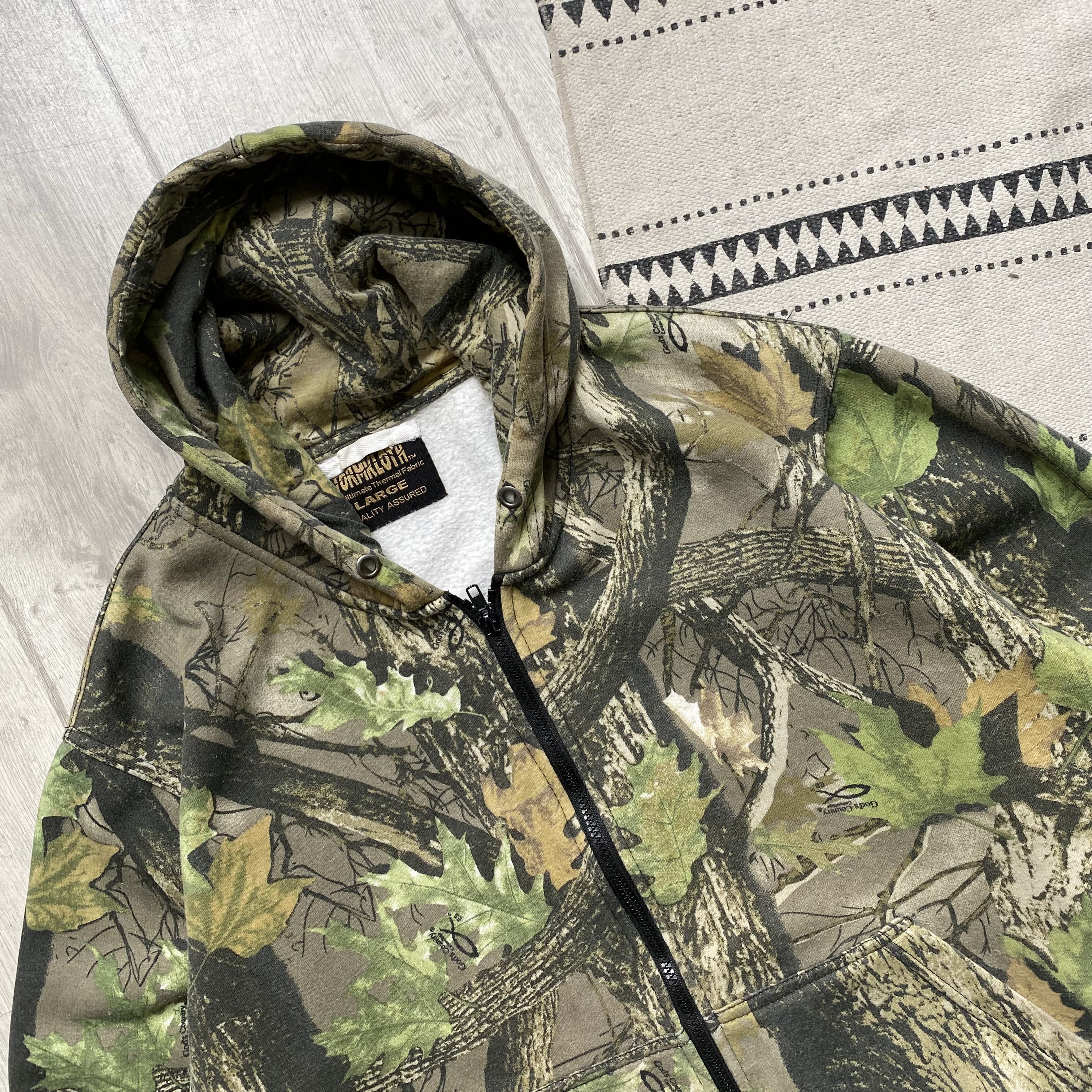 Realtree 🌳 Vintage RealTree Boxy Hoodie zip up Carhartt style Size US L / EU 52-54 / 3 - 2 Thumbnail