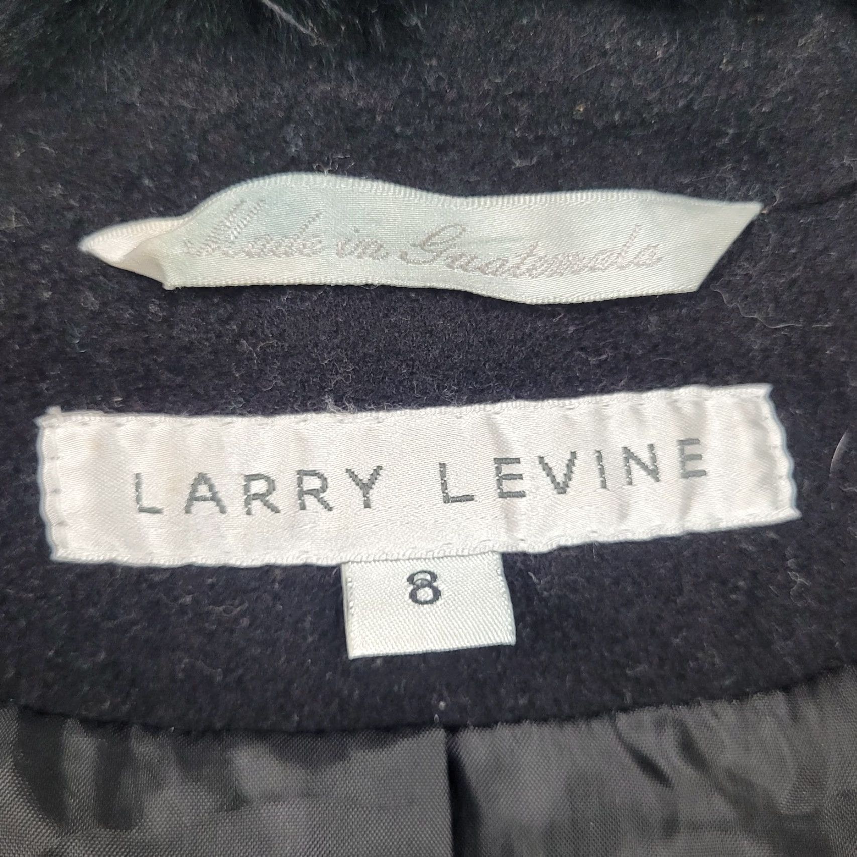 Vintage Larry Levine Black Wool & Cashmere Rex Rabbit Fur Collar Pea Coat Size Small S Womens Size S / US 4 / IT 40 - 3 Thumbnail