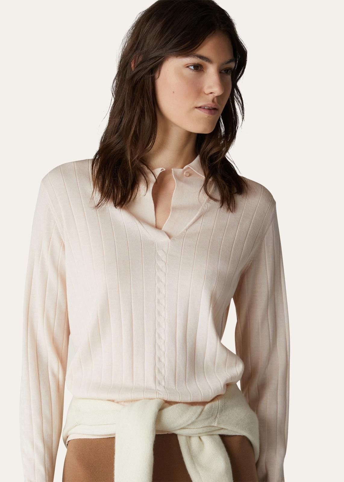 Loro Piana o1srvl11e0824 Porirua Cashmere Polo Shirt in Light Pink Size XXL / US 16-18 / IT 52-54 - 3 Thumbnail