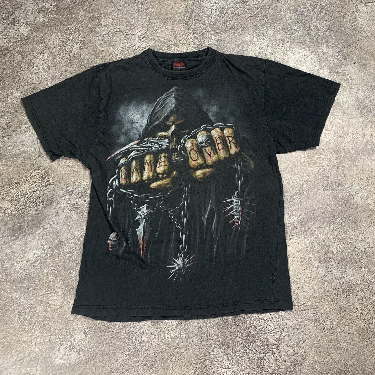 Vintage Vintage 90s Horror Skeleton Graphic Tee Grunge Dark Y2K XL Size US XL / EU 56 / 4 - 1 Thumbnail
