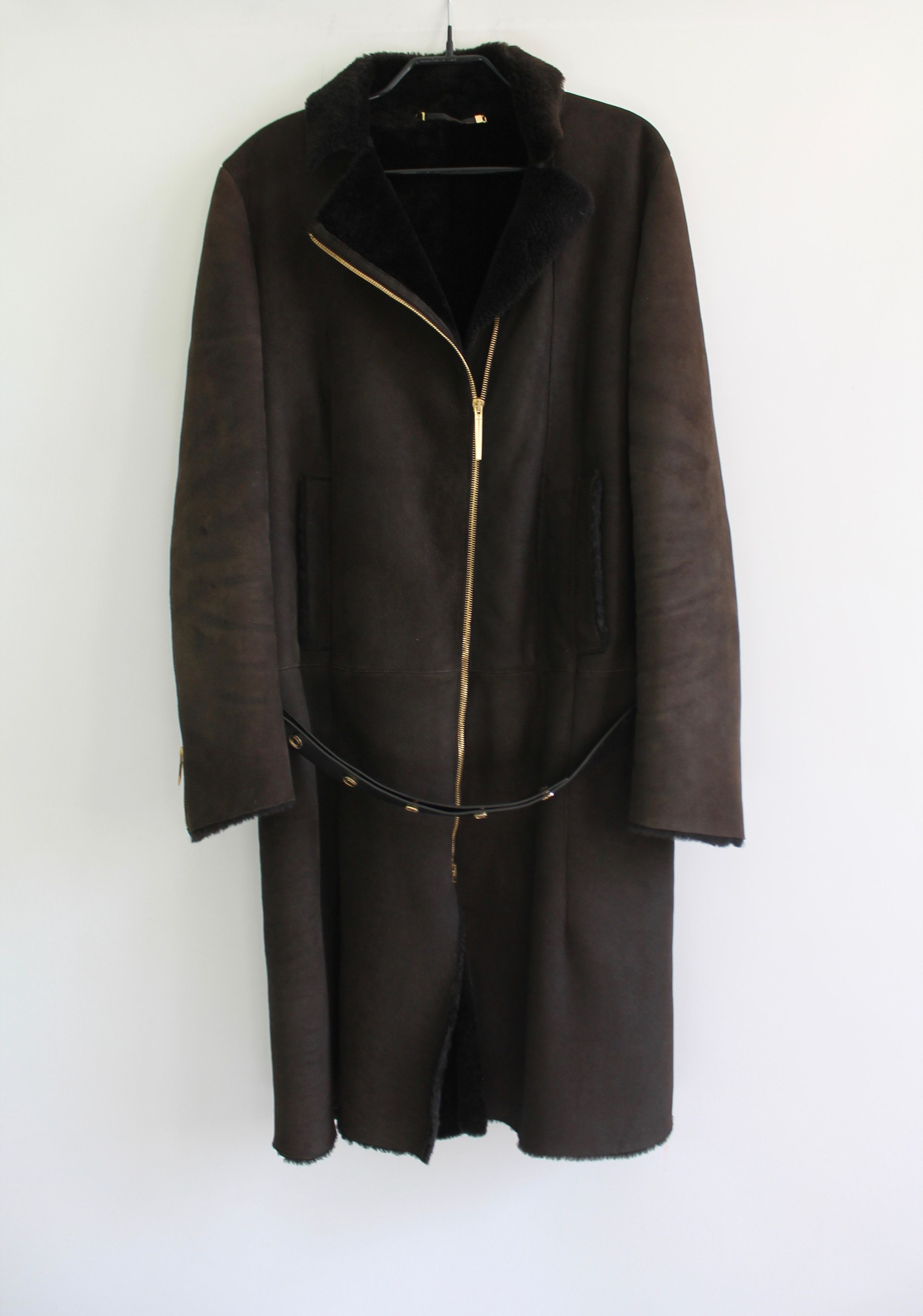 Gucci 90's GUCCI leather TOM FORD BELTED SHEARLING COAT brown Size M / US 6-8 / IT 42-44 - 9 Thumbnail