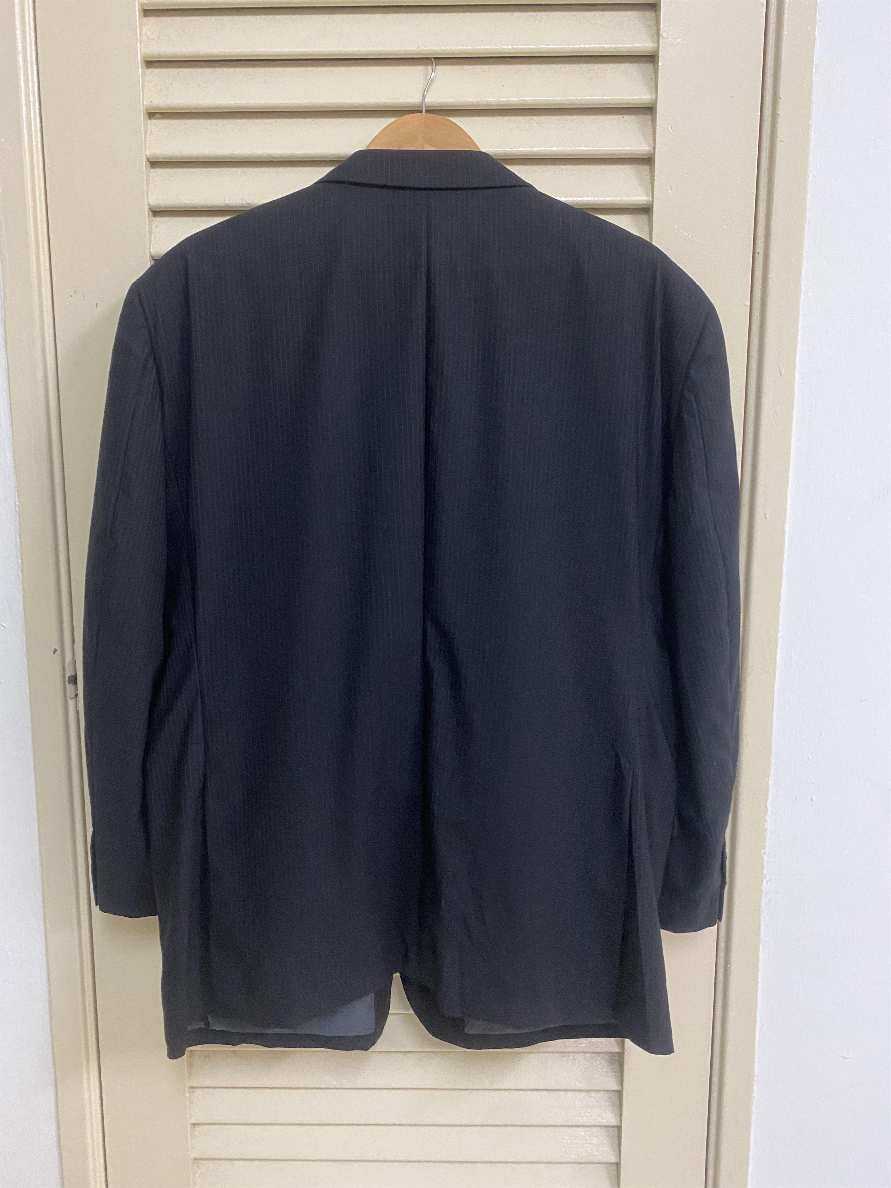 Versace Authentic Gianni Versace Black Pinstripe Suit Size 46R - 3 Thumbnail