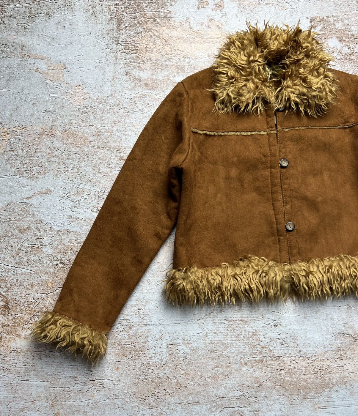 Vintage Vintage faux fur fluffy cropped jacket Size S / US 4 / IT 40 - 3 Thumbnail