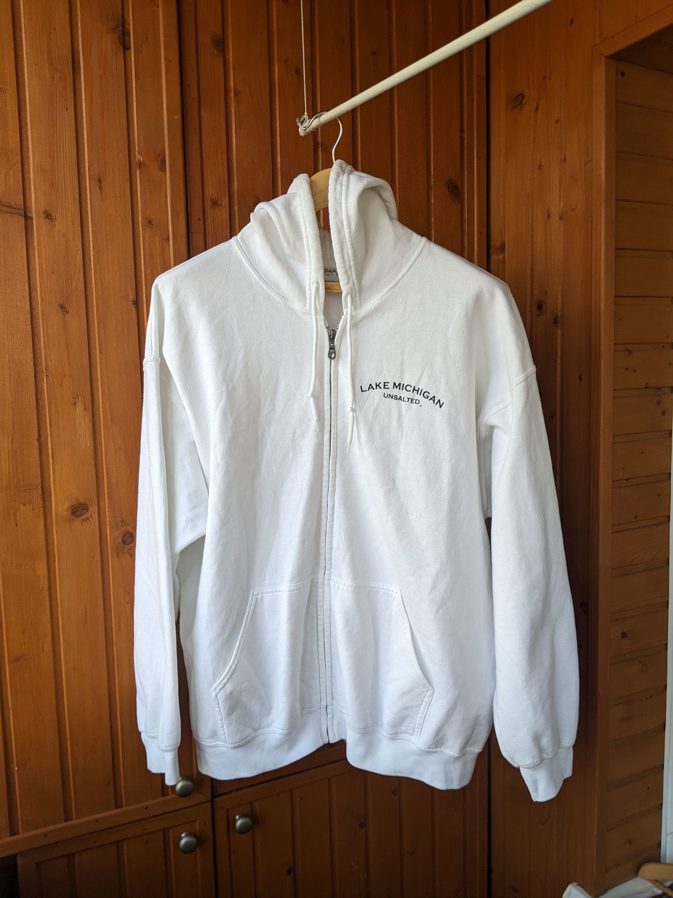 Japanese Brand Marushka White Zip Hoodie Handprint Lake Michigan Unsalted Size US XL / EU 56 / 4 - 3 Thumbnail