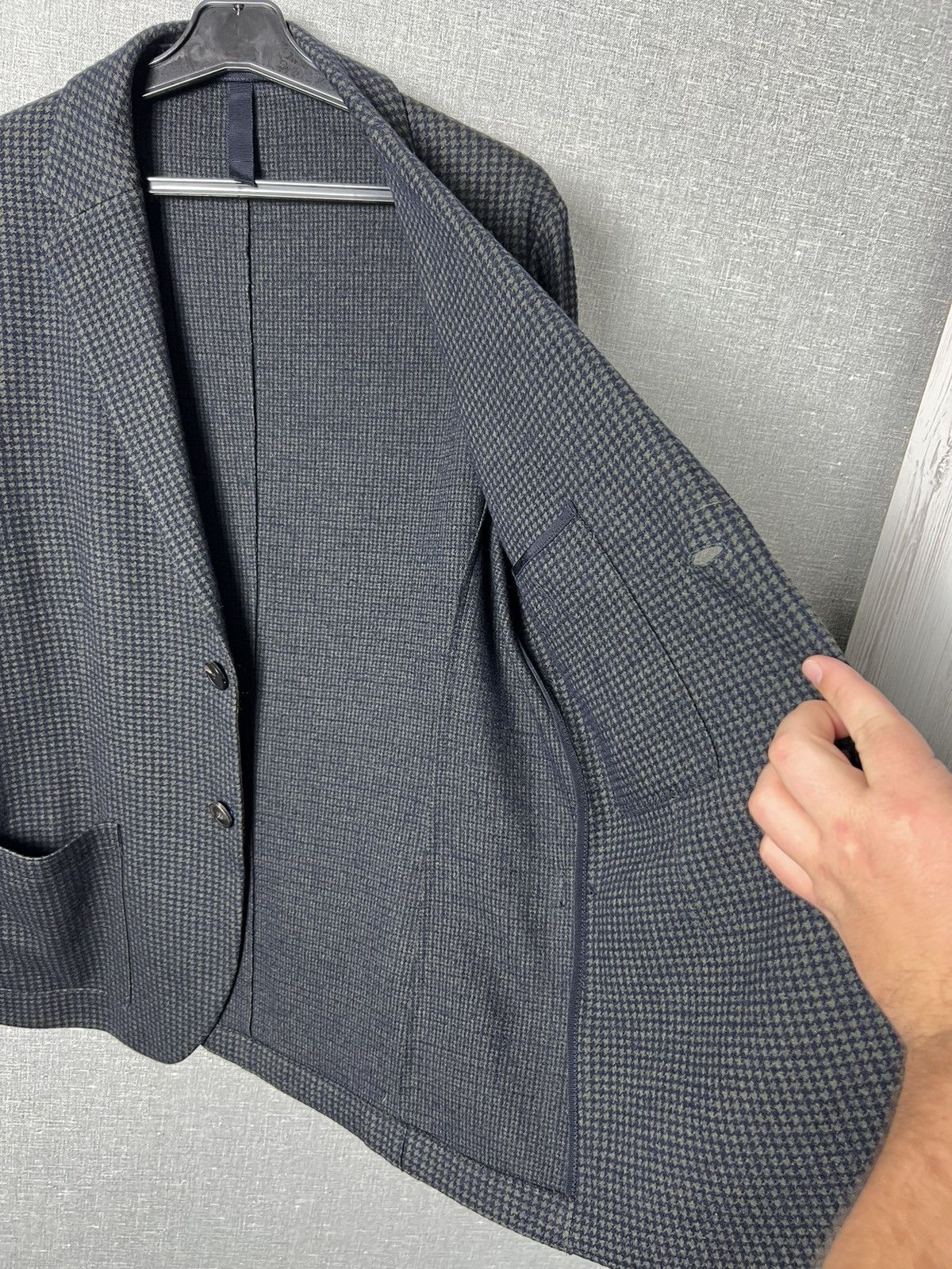 Harris Wharf London Harris Wharf London Moleskin Houndstooth Soft Blazer Jacket Size 38R - 18 Thumbnail