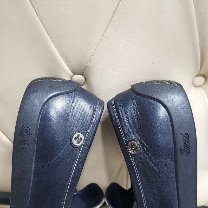 Gucci Gucci Blue GG Print Leather Loafers - Size US 11 / EU 44 - 4 Thumbnail
