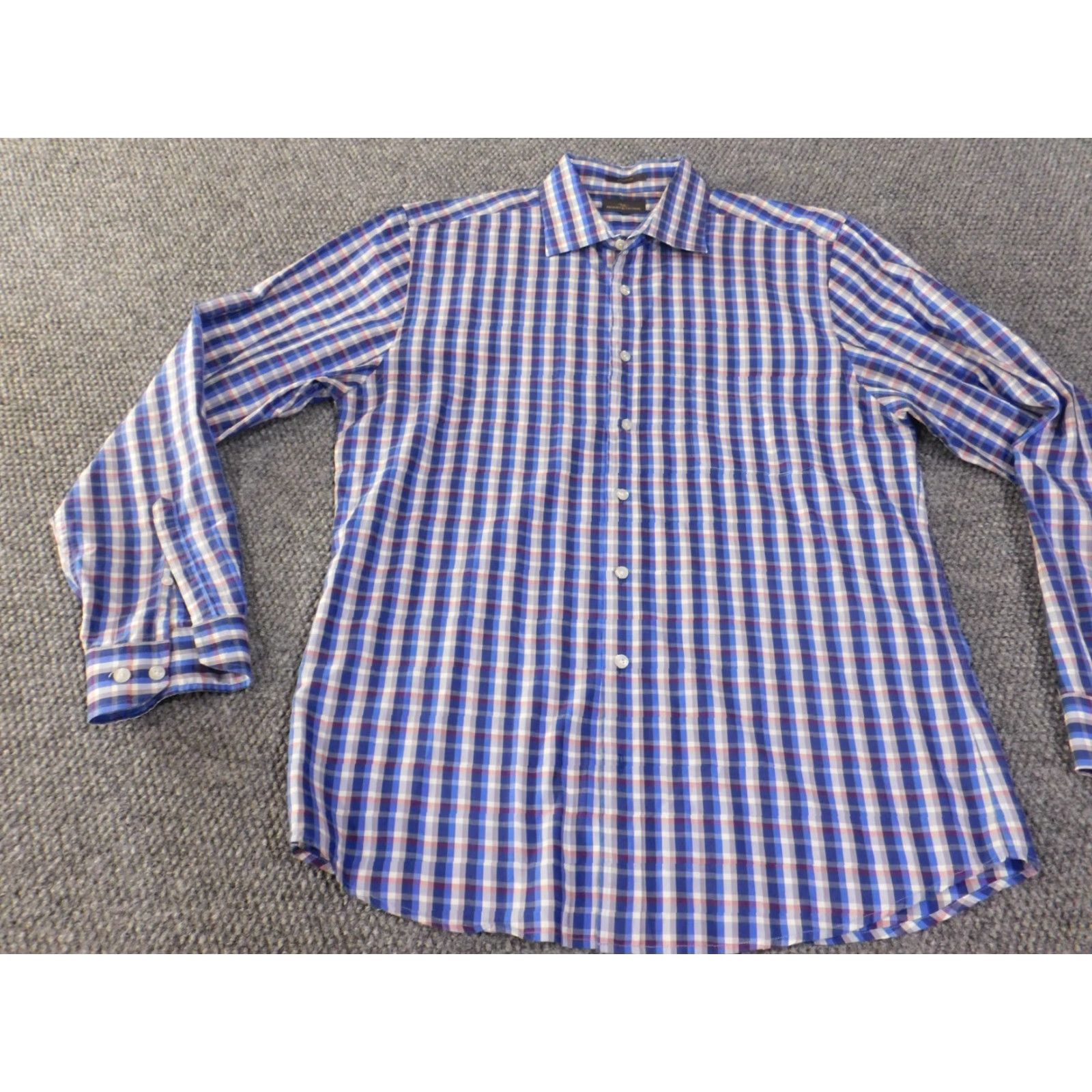 Rodd & Gunn Rodd & Gunn Shirt L Blue Plaid Button-Up Knit Cotton Casual Mens Regular Long Sleeve Button-Down Collar Modern Sports Western Size US L / EU 52-54 / 3 - 3 Thumbnail