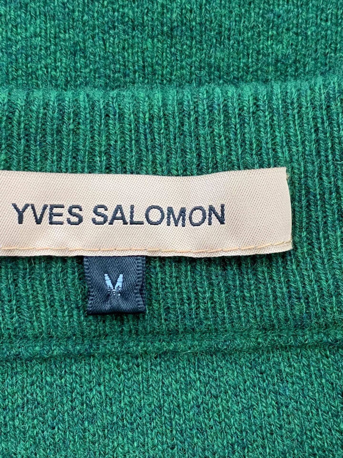 Yves Salomon YVES SALOMON green wool skirt M near new unworn Size 27" / US 4 / IT 40 - 4 Thumbnail