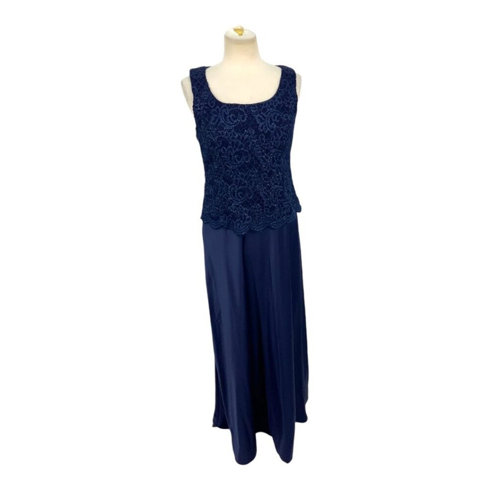 Alex Evenings Alex Evenings Embroidered Two-Piece Gown Navy Sz 6 NWT $229 Size S / US 4 / IT 40 - 3 Thumbnail