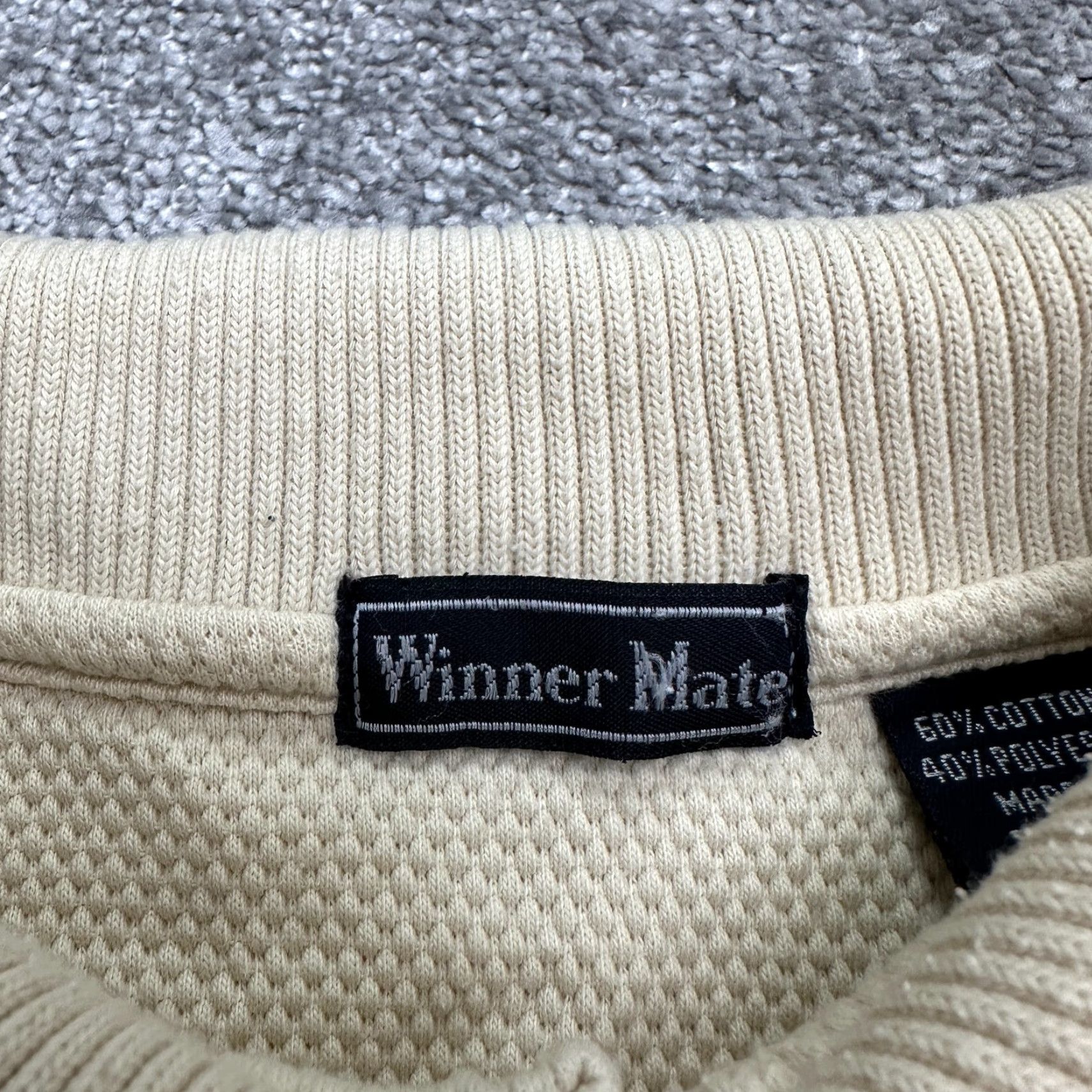 Vintage Winner Mate Polo Shirt Mens Large Beige Short Sleeve Cotton Blend Casual Golf Size US L / EU 52-54 / 3 - 5 Thumbnail