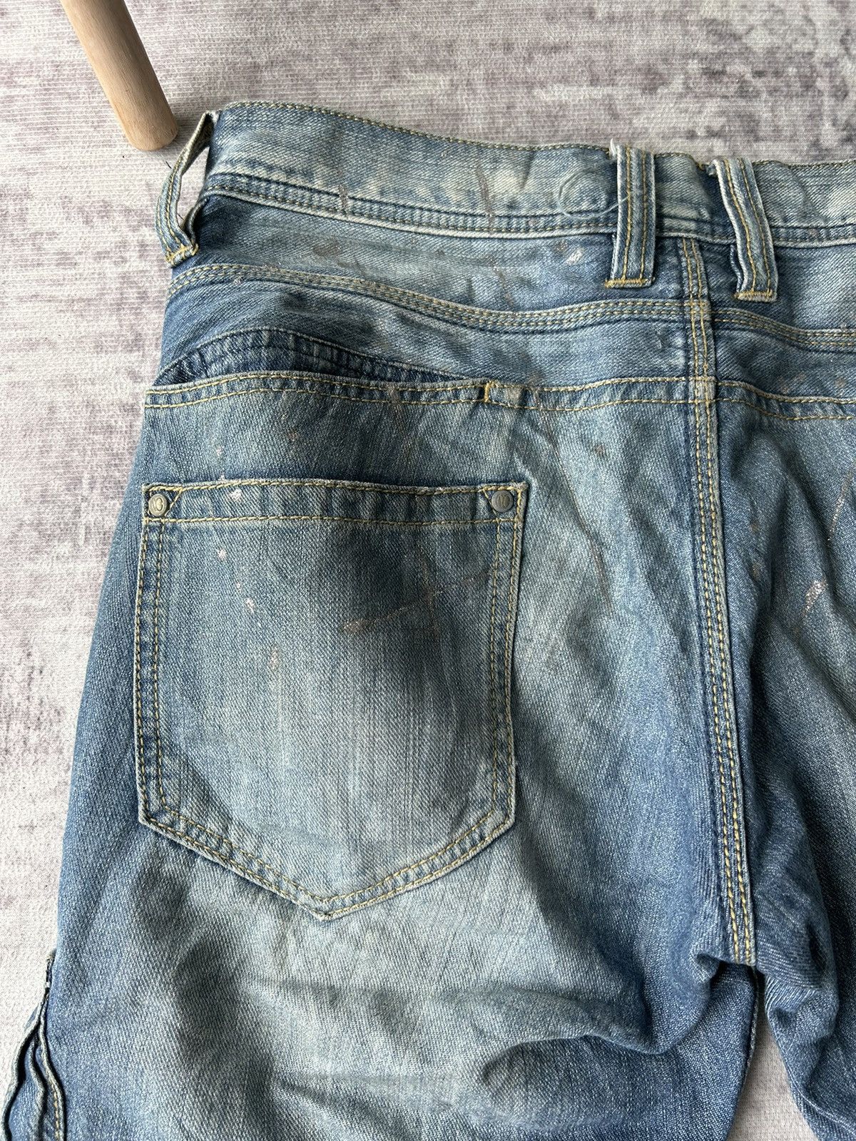 If Six Was Nine Nicole Men Distressed Cargo Jeans Size US 32 / EU 48 - 12 Thumbnail