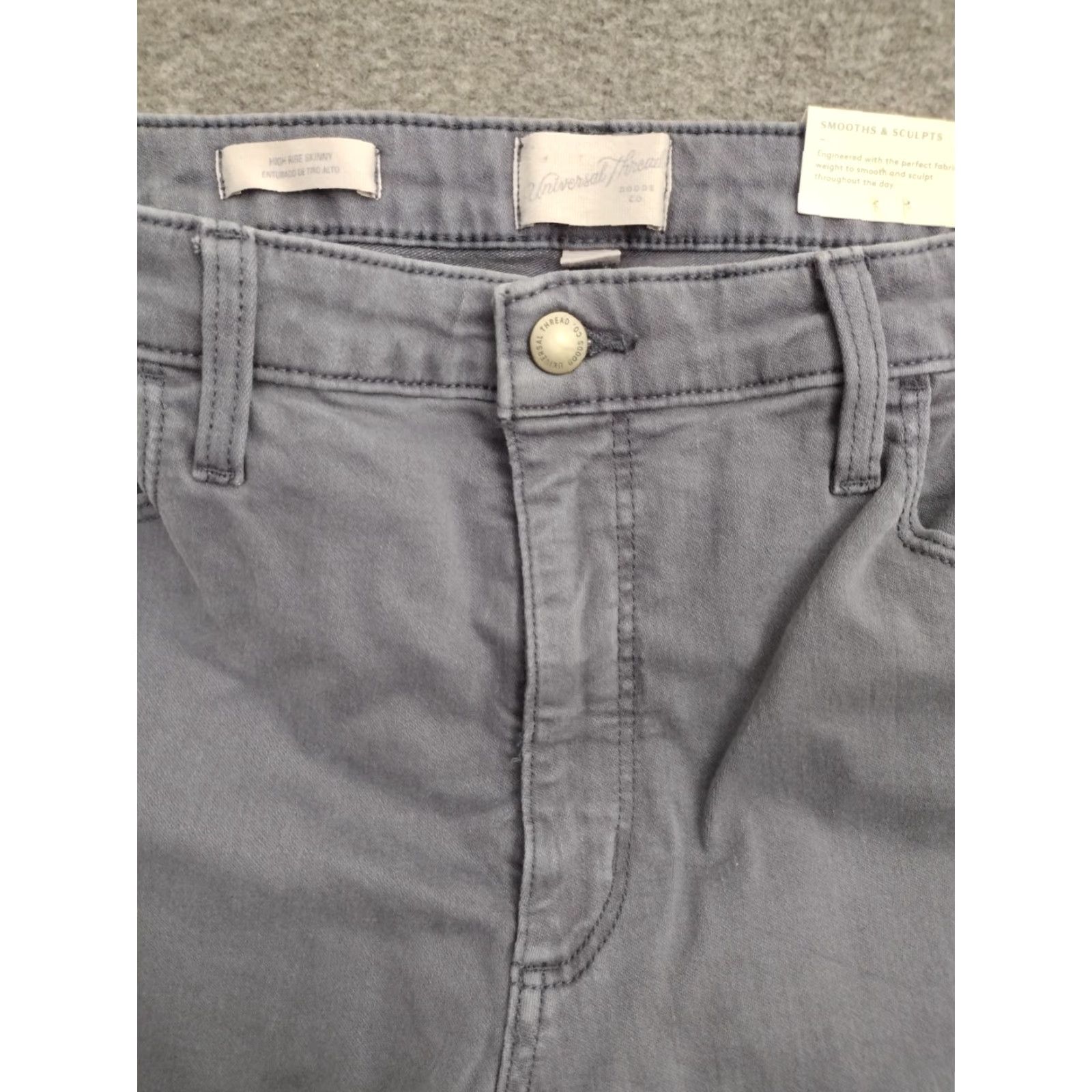Vintage Universal Thread Women's Jeans Distressed High Rise Skinny Dark Purple 18/34R Size 40" / US 18 - 3 Thumbnail