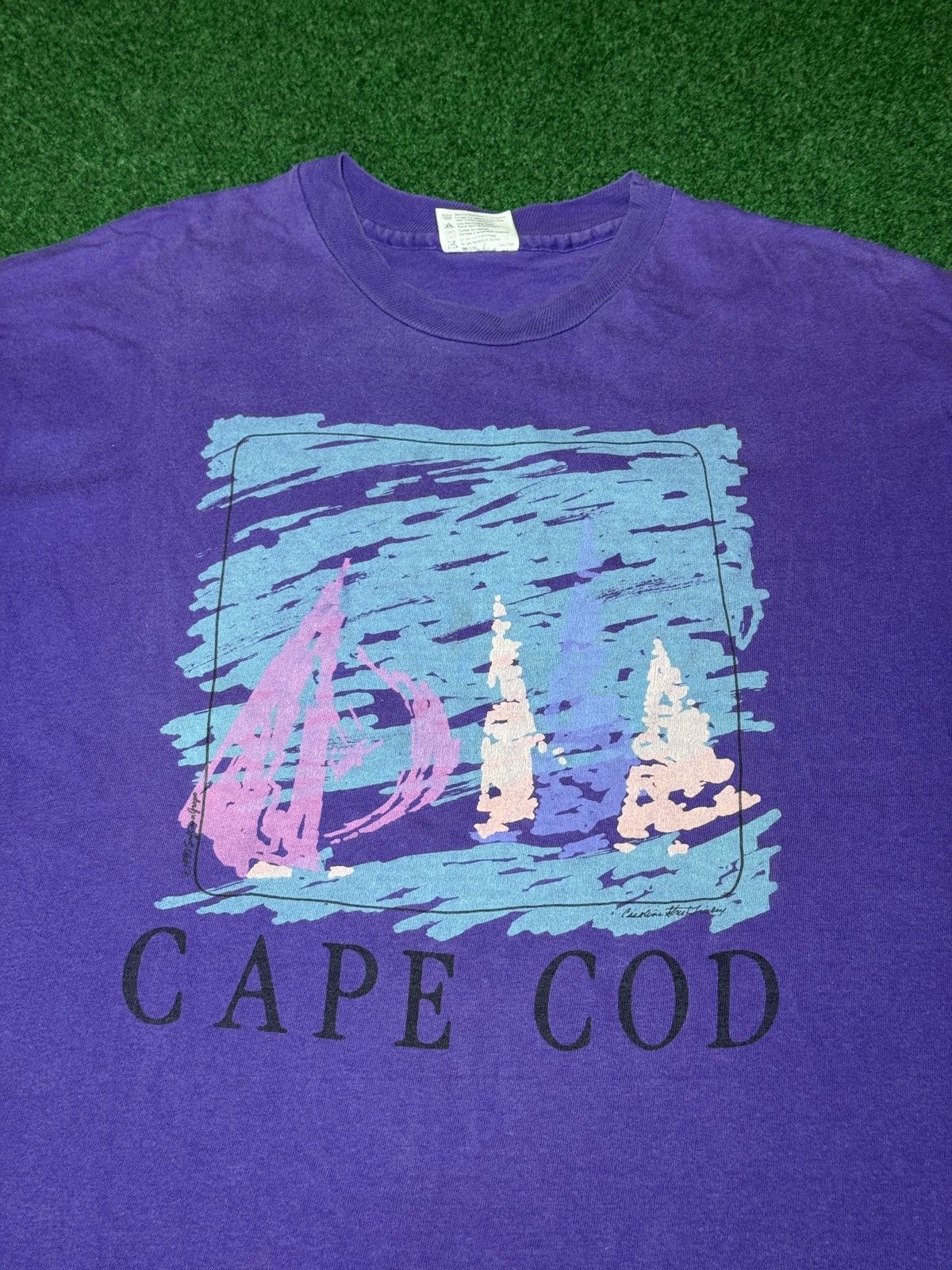Vintage Vintage 80s 90s Cape Cod Sailing Graphic Purple M/L T Shirt Size US M / EU 48-50 / 2 - 2 Thumbnail