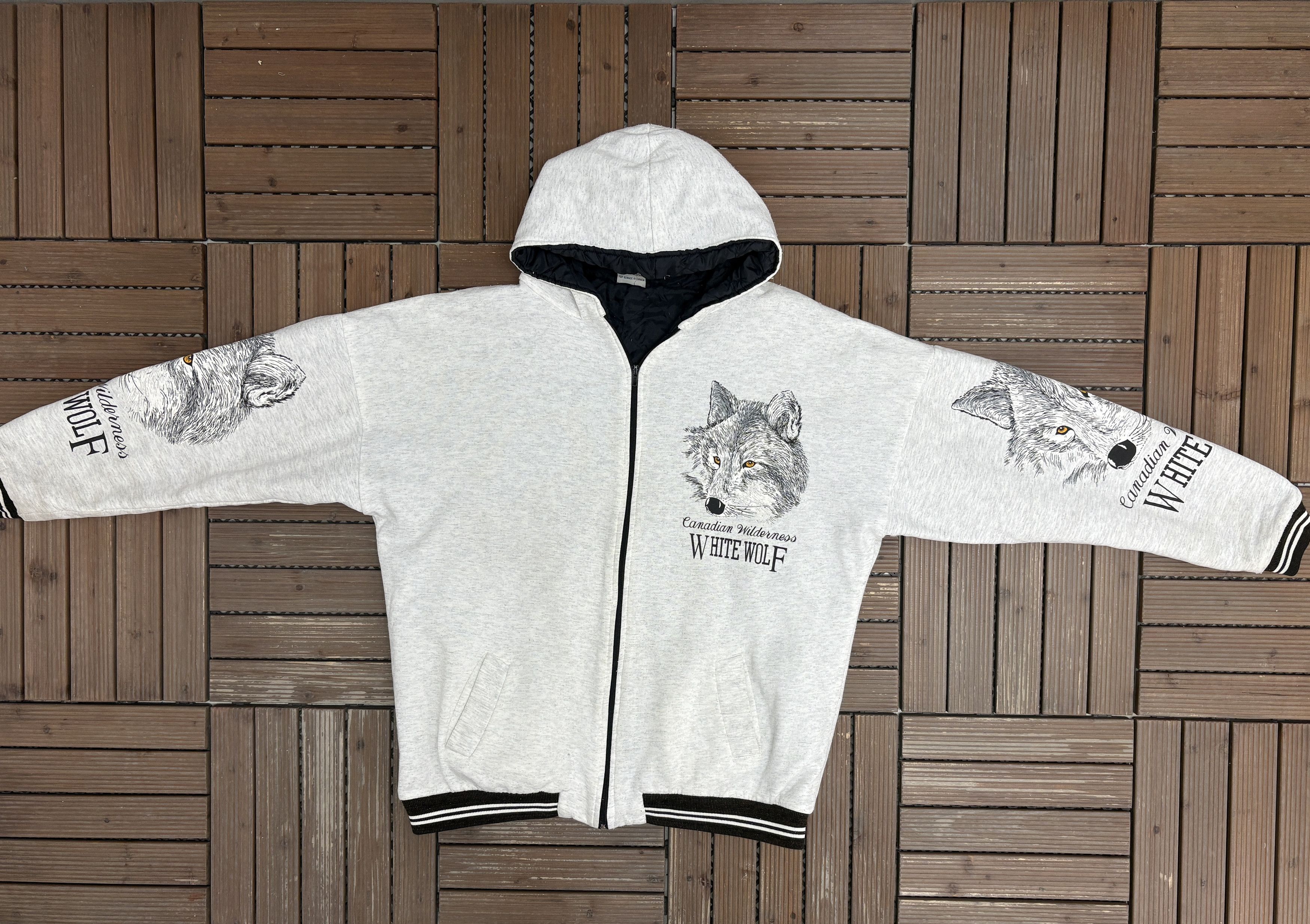 Vintage Canadian WIlderness White Wolf Vintage Grey Hoodie Size US XXL / EU 58 / 5 - 5 Thumbnail