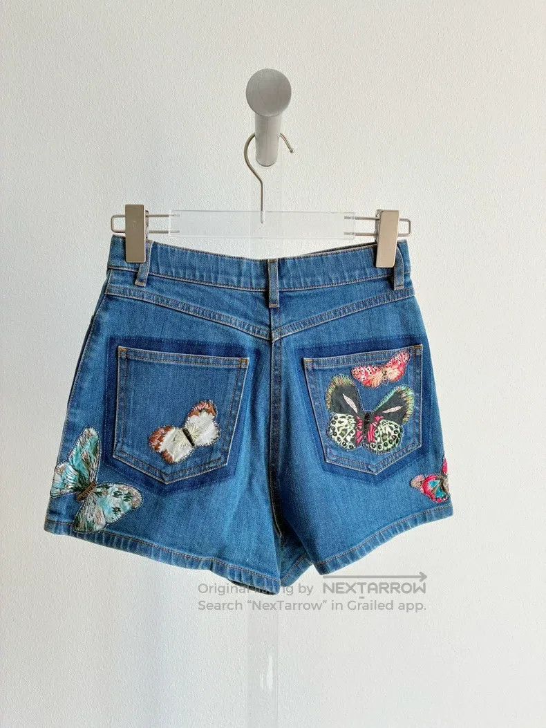 Valentino Valentino Butterfly embroidered denim shorts Size 40" / US 18 - 3 Thumbnail