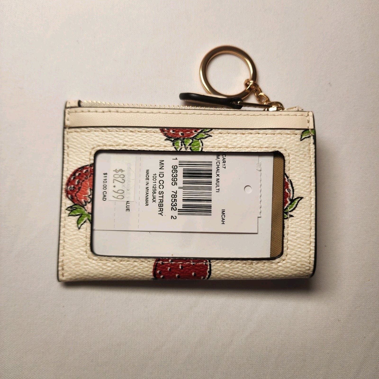 Coach Coach CAR17 Mini Skinny Id Case Strawberry Print Multi V3 Size ONE SIZE - 2 Thumbnail