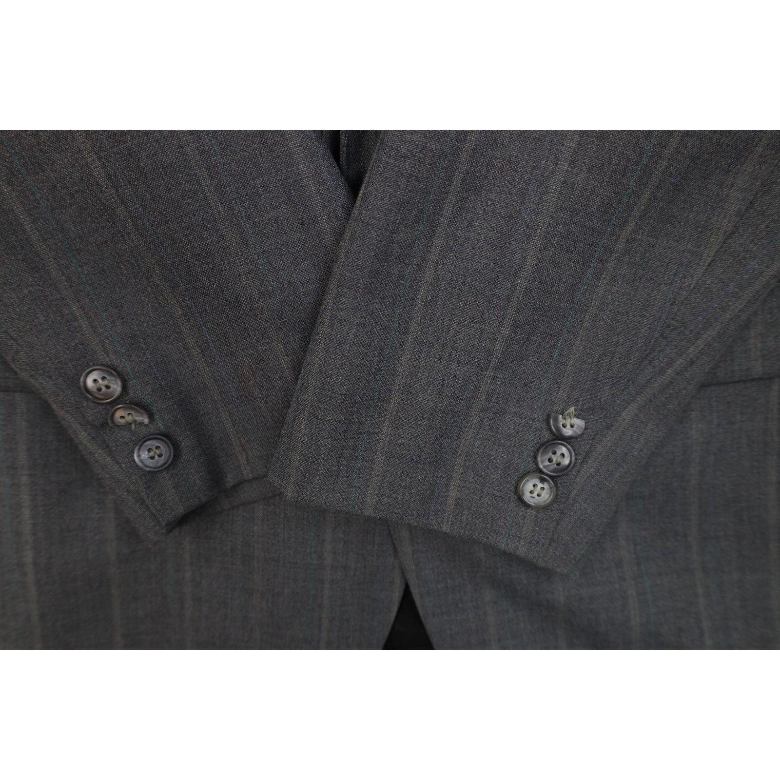 Vintage Vintage 90s Streetwear 2 Piece Wool Suit Wedding Striped Size 40R - 5 Thumbnail