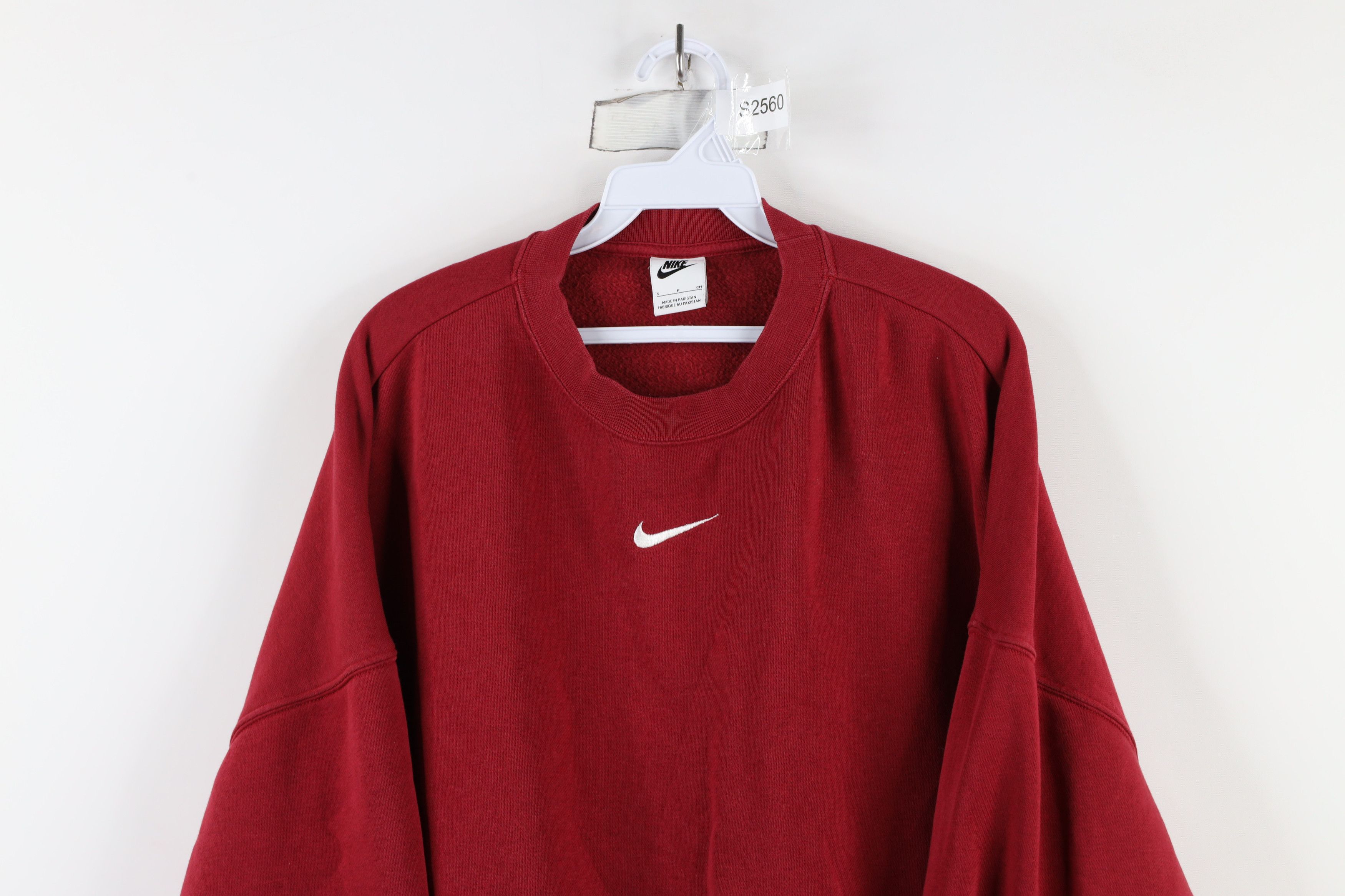 Nike × Vintage Vintage Nike Center Swoosh Boxy Oversized Cropped Sweatshirt Size S / US 4 / IT 40 - 2 Thumbnail