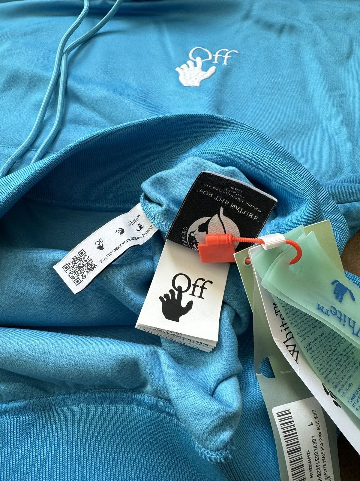 Off-White Off-White Hand Logo Hoodie Blue Large Size US L / EU 52-54 / 3 - 9 Thumbnail