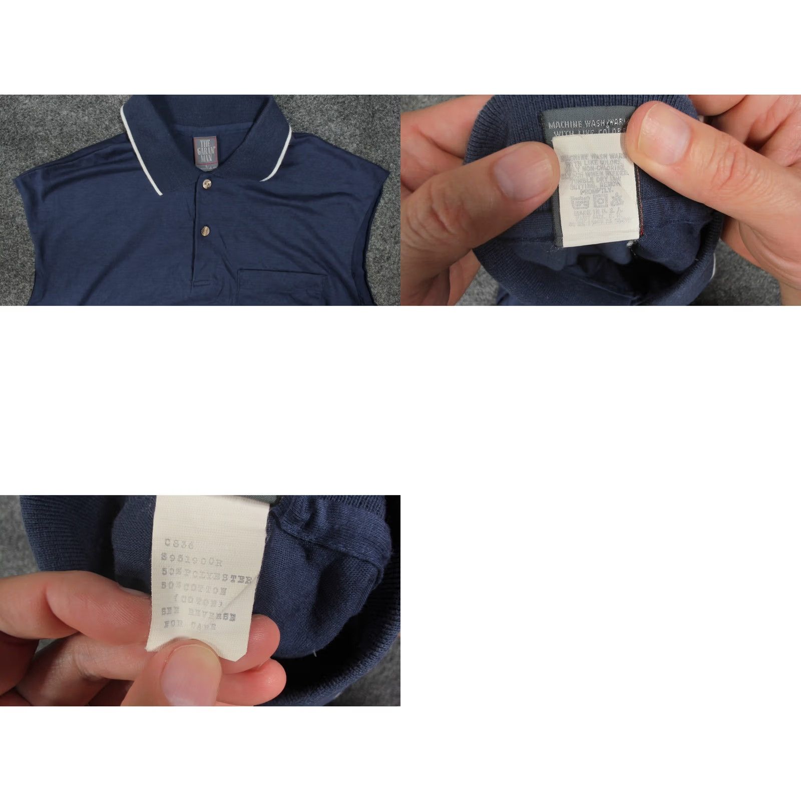 Vintage VINTAGE Navy Blue Sleeveless Polo Shirt Cutoff Single Stitch Mens M 80s Grunge The Garan Man Shirt Size US M / EU 48-50 / 2 - 8 Thumbnail