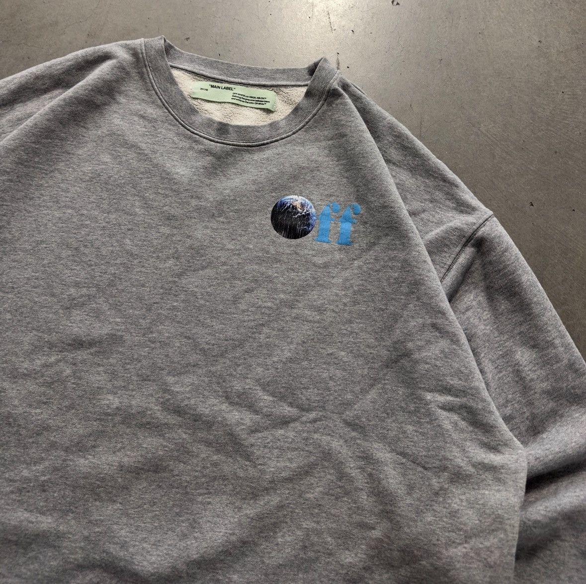 Kith × Off-White Kith x Off White Just Global Gray Crewneck Sweatshirt Size US XXL / EU 58 / 5 - 2 Thumbnail