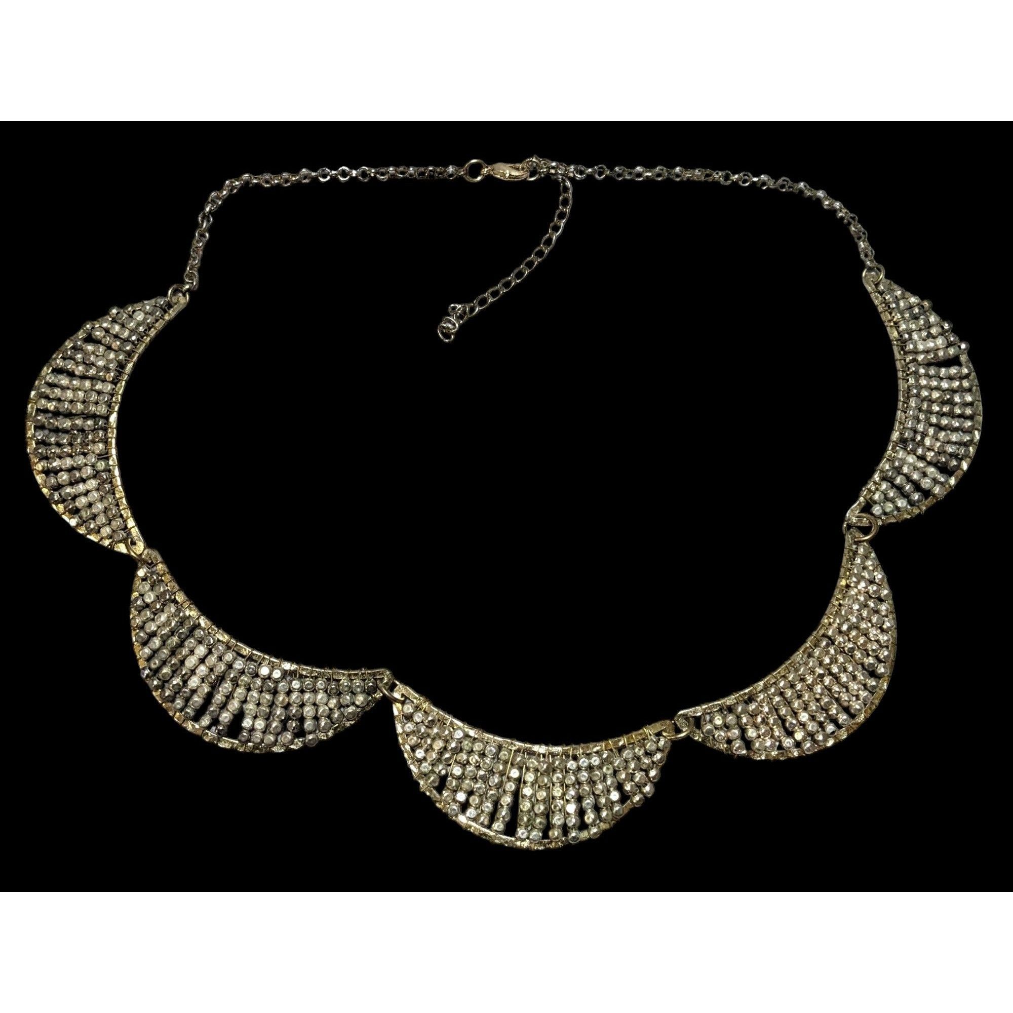 Other Retro Beaded Scalloped Metallic Necklace Size ONE SIZE - 1 Thumbnail