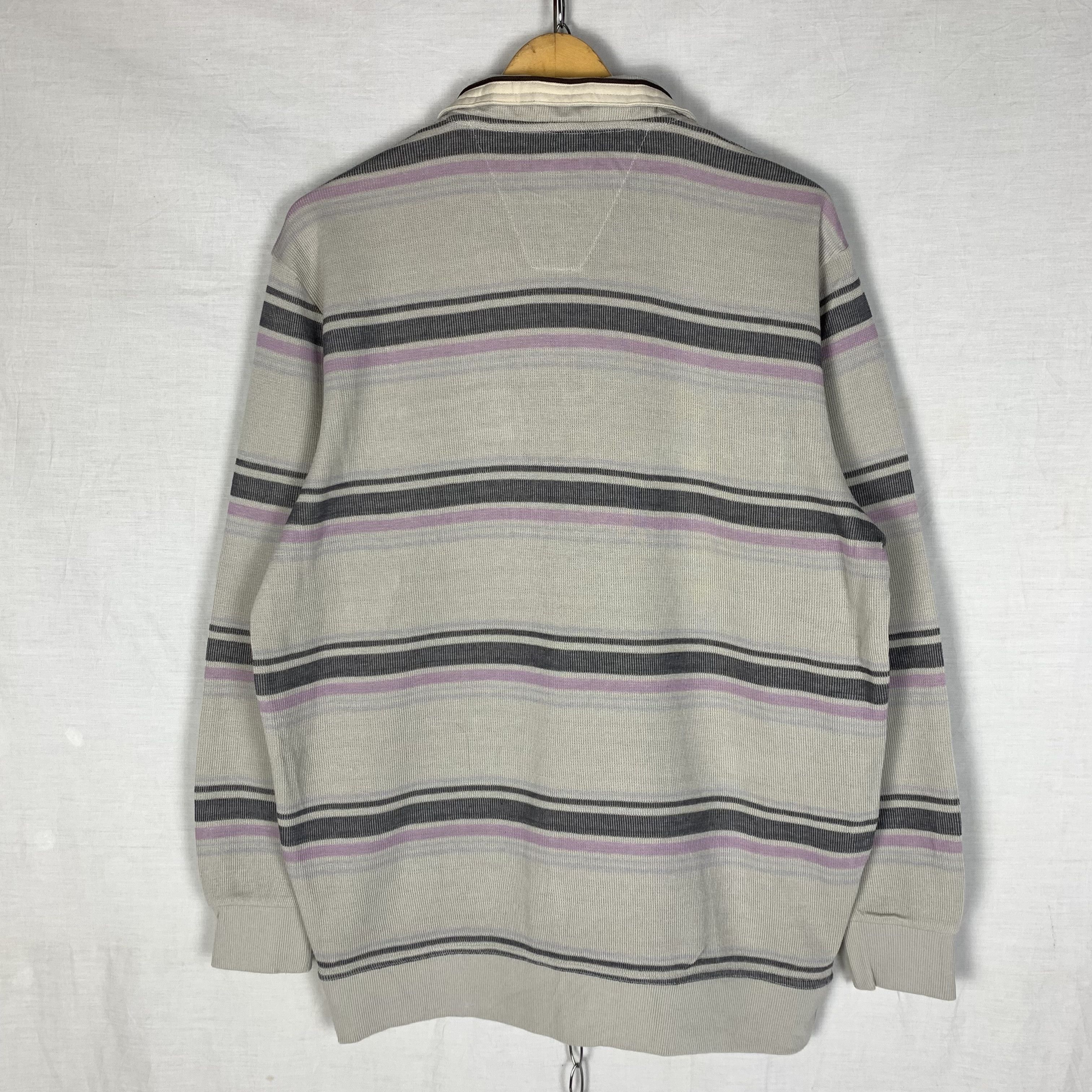 Vintage Vintage Nicole Morisson Halfzip Striped Sweatshirt Crewneck Size US L / EU 52-54 / 3 - 5 Thumbnail