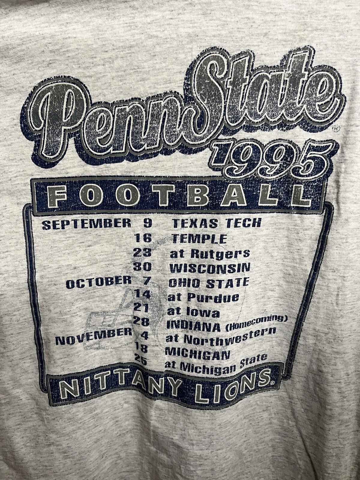 Fruit Of The Loom VTG Penn State T-shirt 1995 Football Schedule Nittany Lions Size US XL / EU 56 / 4 - 5 Thumbnail