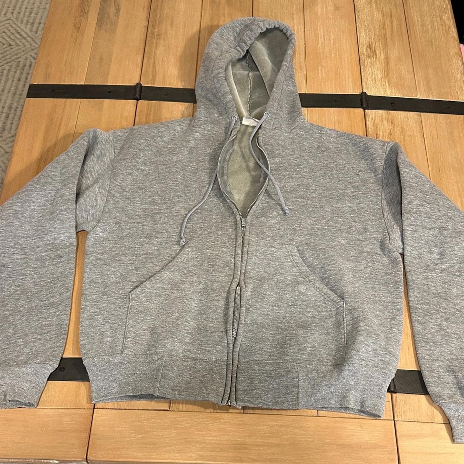 Other 90’s y2k Ace Sportswear Large Thick Zip Hoodie Grey Velour Size US L / EU 52-54 / 3 - 4 Thumbnail