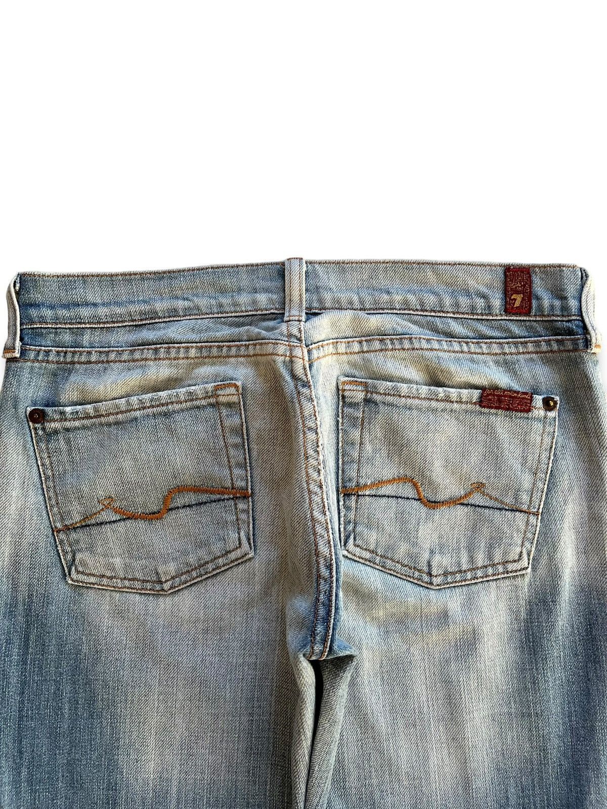 7 For All Mankind Vintage 7 For All Mankind Faded Wash Distressed Flare Jeans Size 29" - 8 Thumbnail