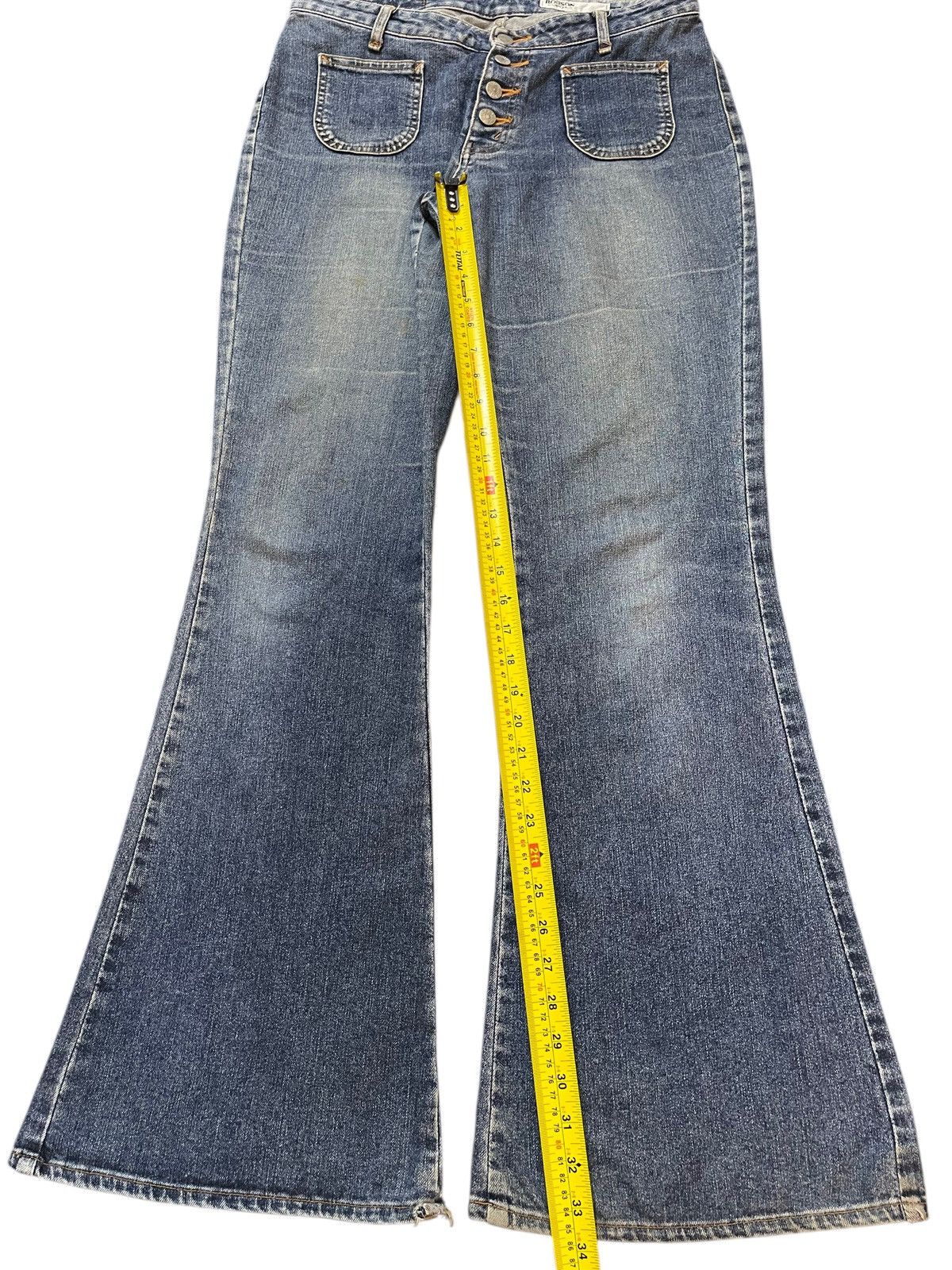 If Six Was Nine Vintage Y2K Japanese Wash Faded Wide Leg Bell Bottom Flare Size US 32 / EU 48 - 14 Thumbnail