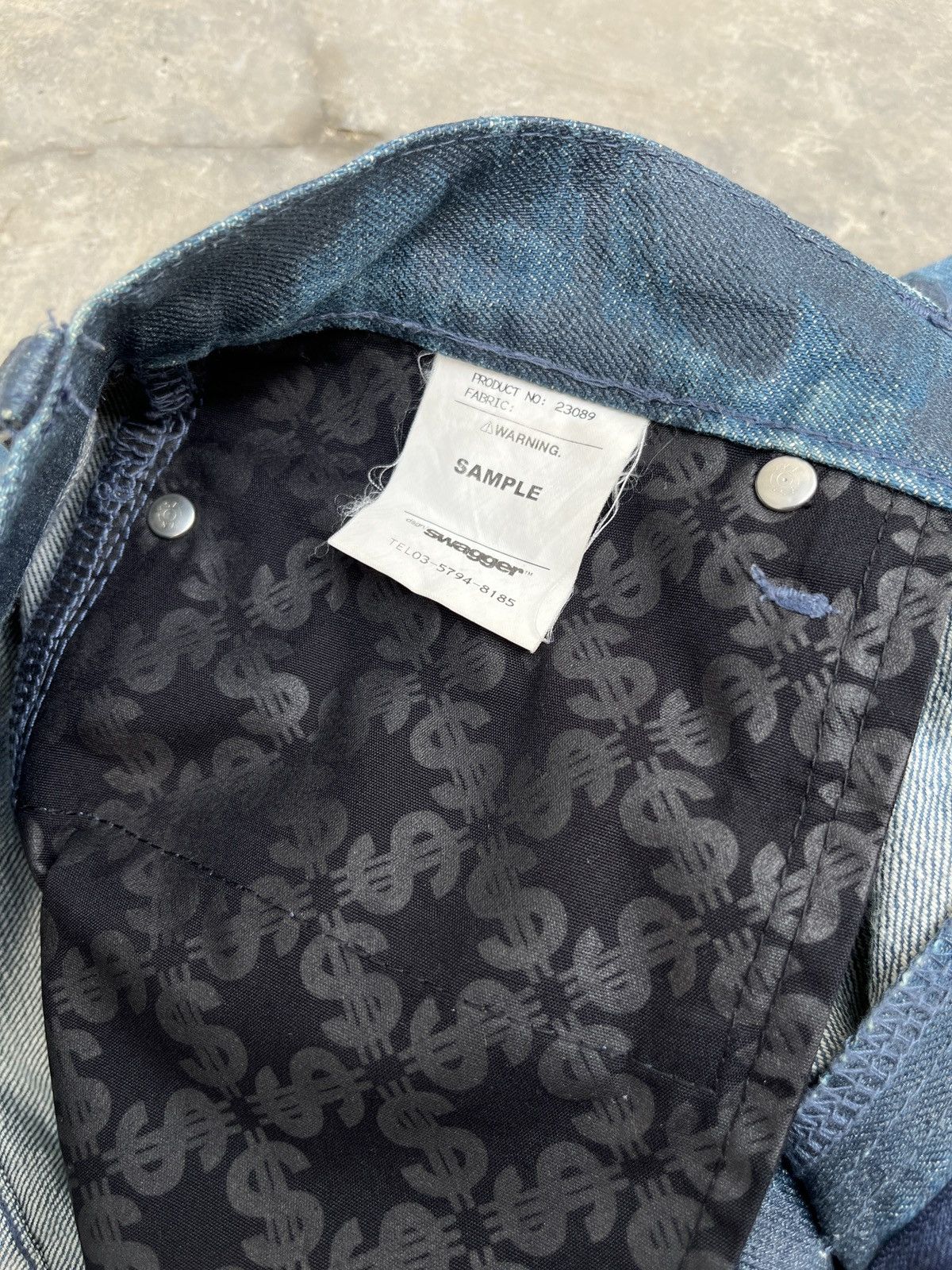 Swagger SAMPLE Swagger Waxed Blue Denim Jeans Size US 31 - 7 Thumbnail